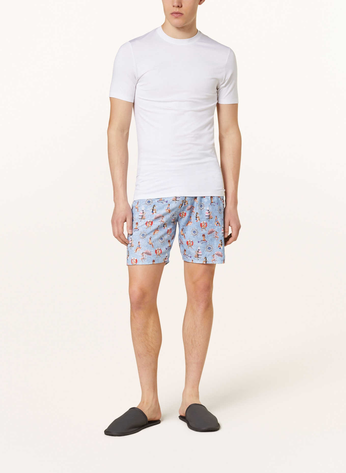mey Pajama shorts series PIN UP GIRLS, Color: LIGHT BLUE (Image 2)