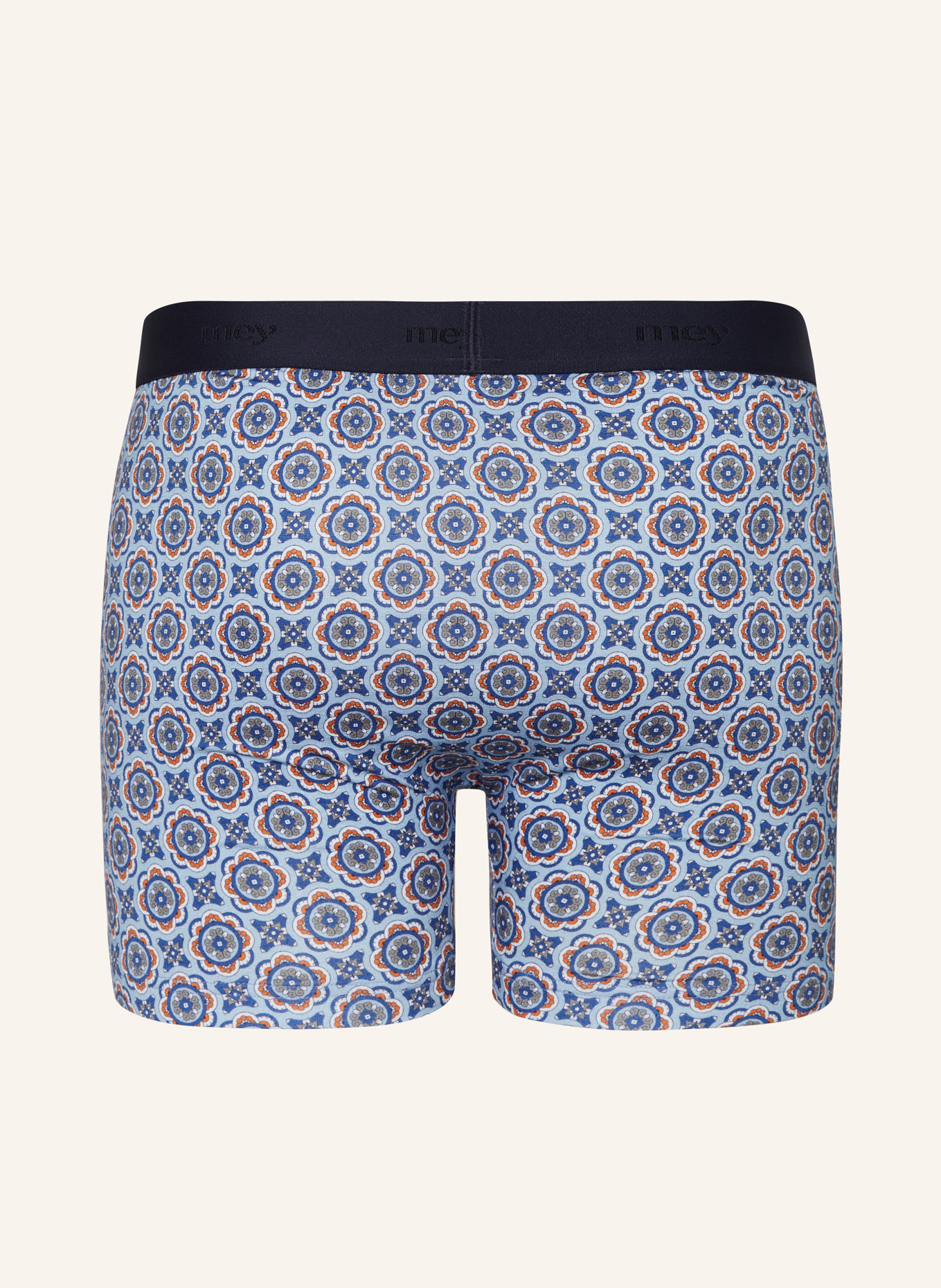 mey Boxer shorts series NOBLE ORNAMENTS, Color: BLUE GRAY/ BLUE/ ORANGE (Image 2)