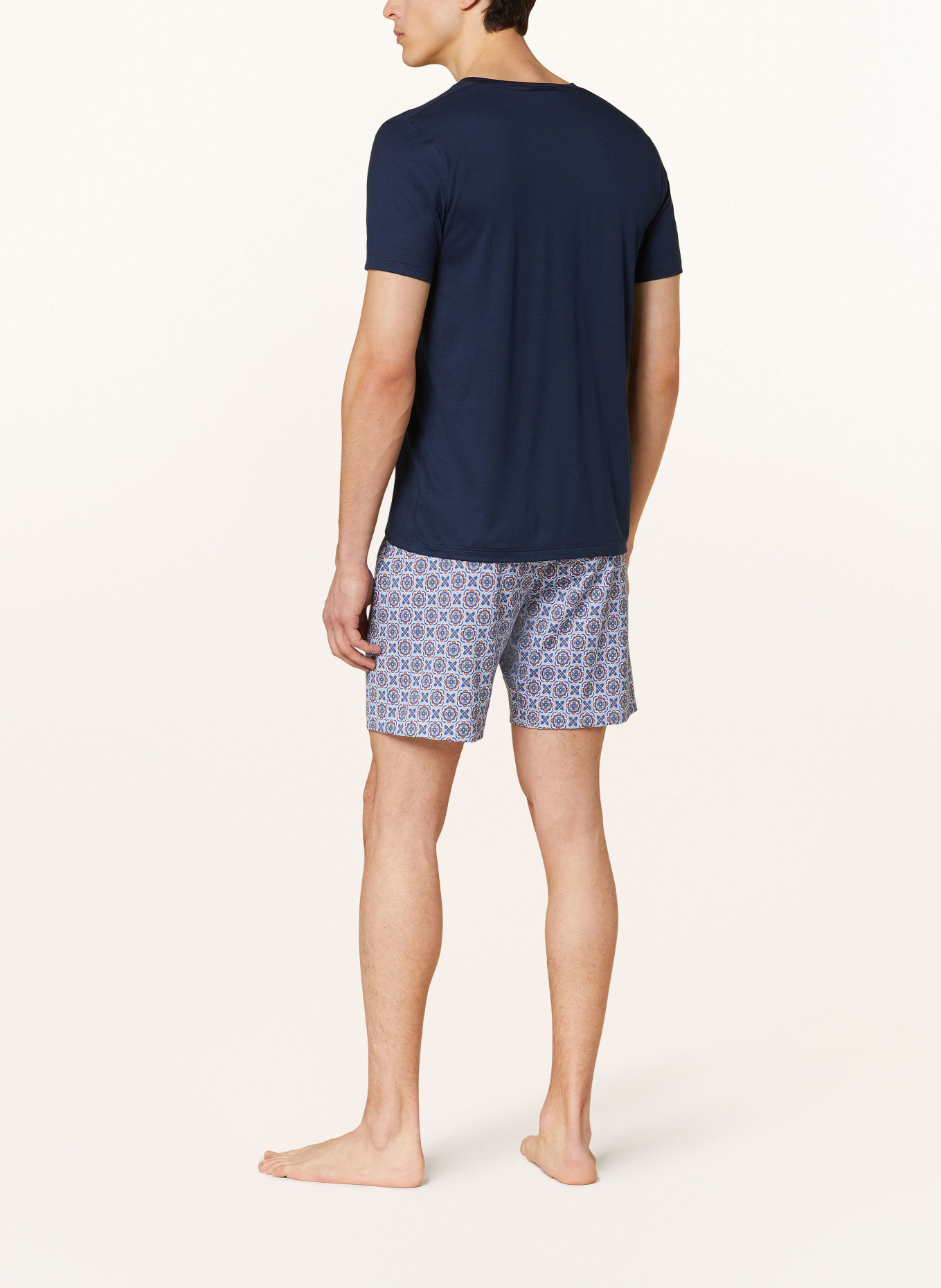 mey Pajama shorts series NOBLE ORNAMENTS, Color: LIGHT BLUE/ BLUE/ ORANGE (Image 3)