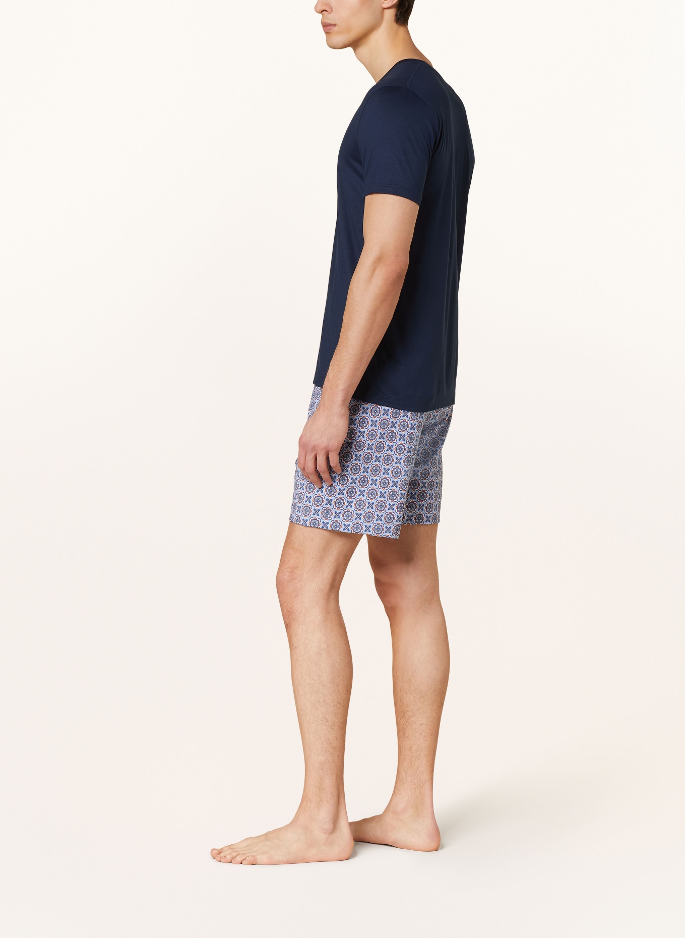 mey Pajama shorts series NOBLE ORNAMENTS, Color: LIGHT BLUE/ BLUE/ ORANGE (Image 4)