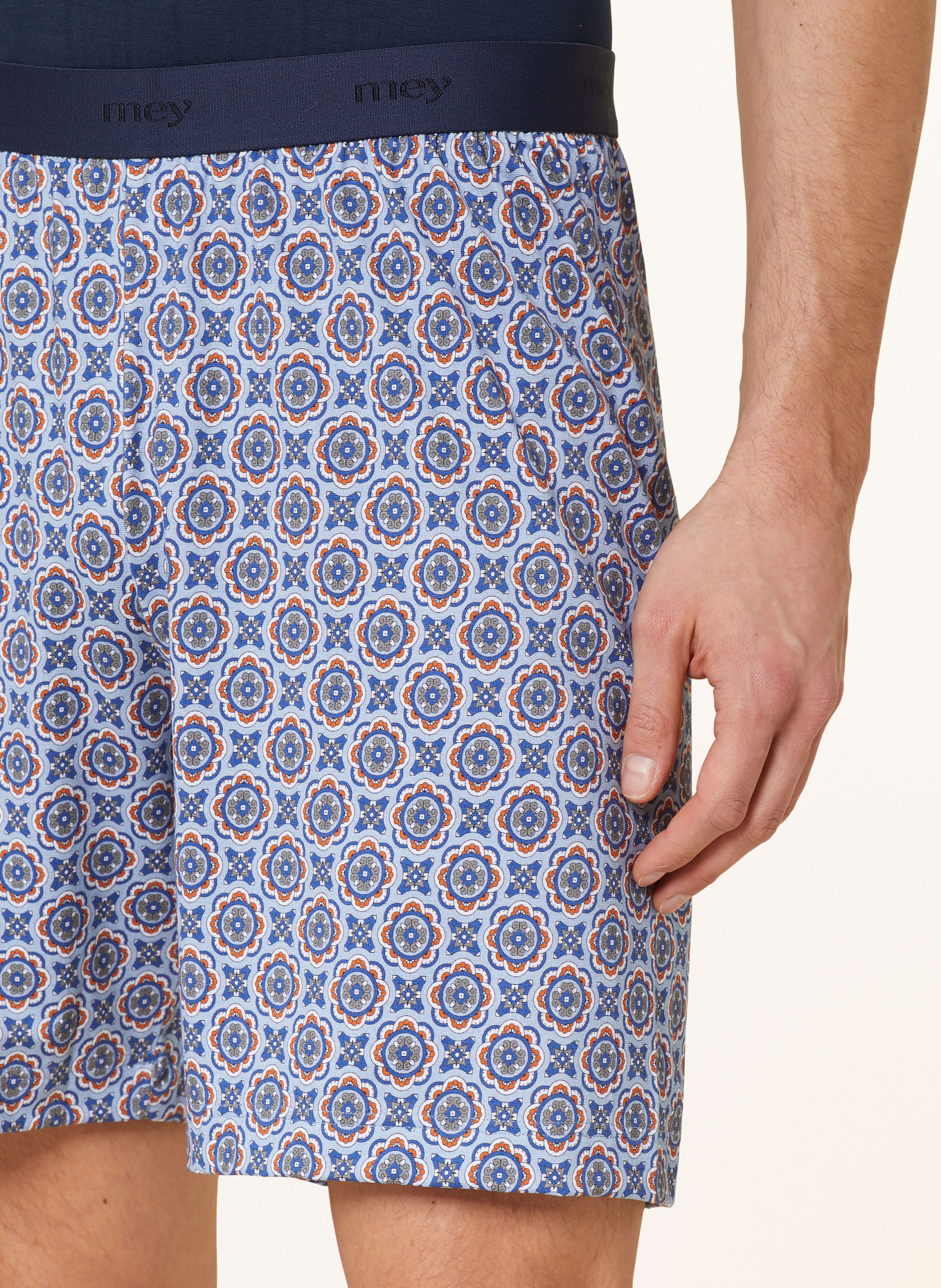 mey Pajama shorts series NOBLE ORNAMENTS, Color: LIGHT BLUE/ BLUE/ ORANGE (Image 5)