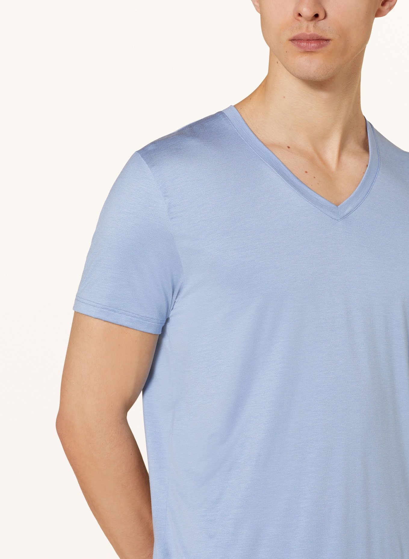 mey Pajama shirt series SELECTION, Color: LIGHT BLUE (Image 4)
