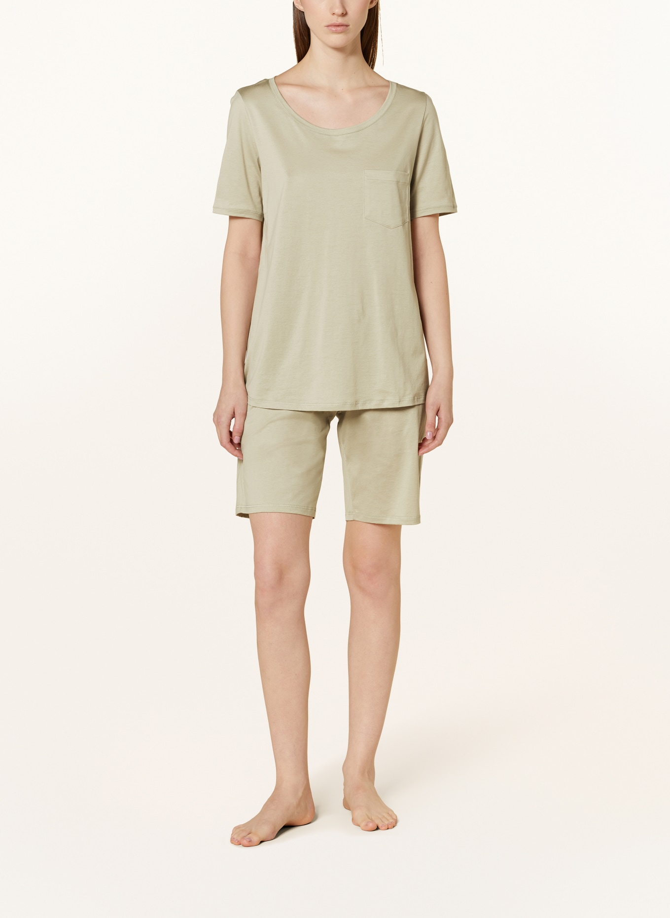HANRO Shorty-Schlafanzug COTTON DELUXE, Farbe: HELLGRÜN (Bild 2)
