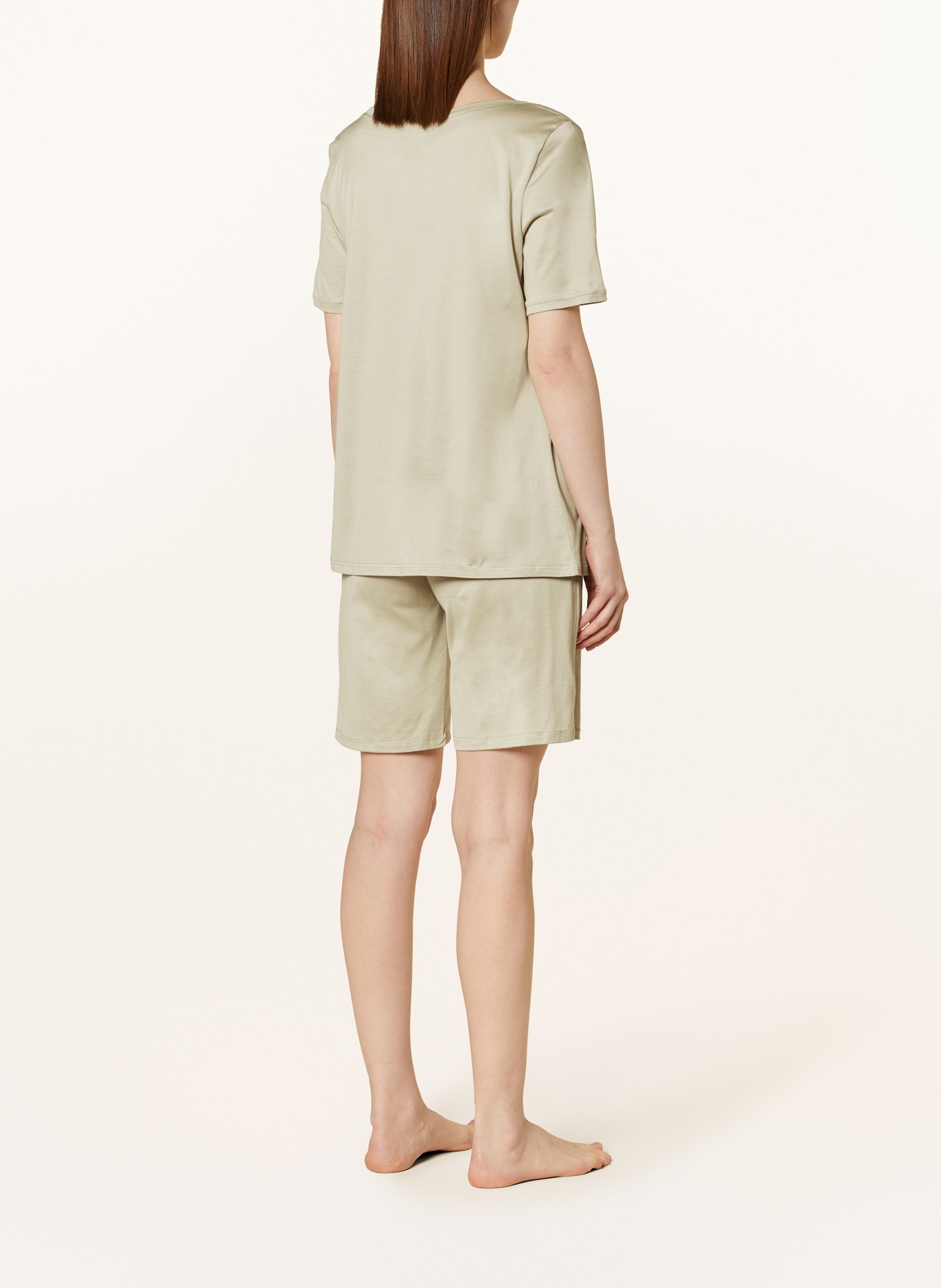 HANRO Shorty pajamas COTTON DELUXE, Color: LIGHT GREEN (Image 3)