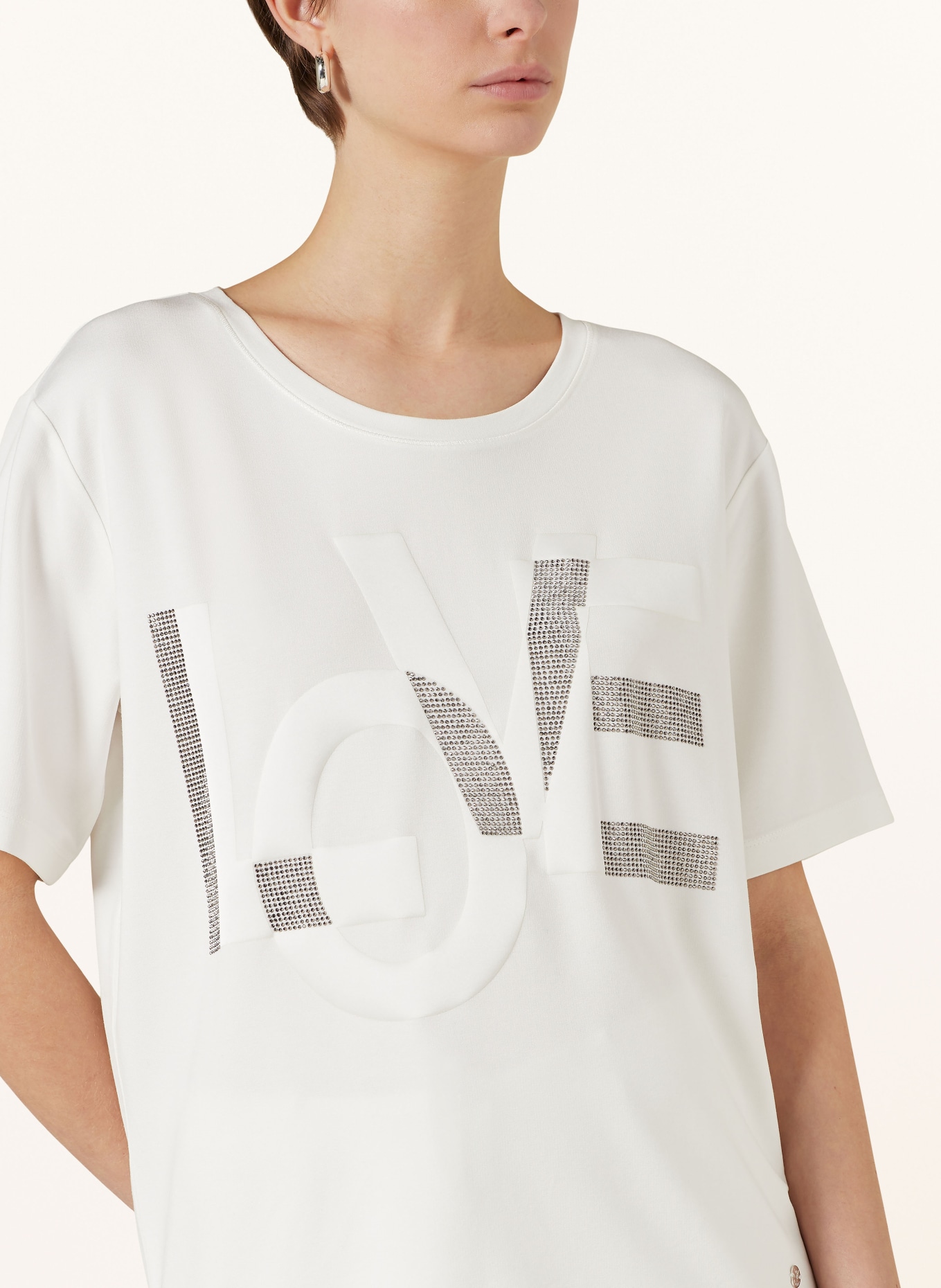 monari T-shirt with decorative gems, Color: WHITE (Image 4)