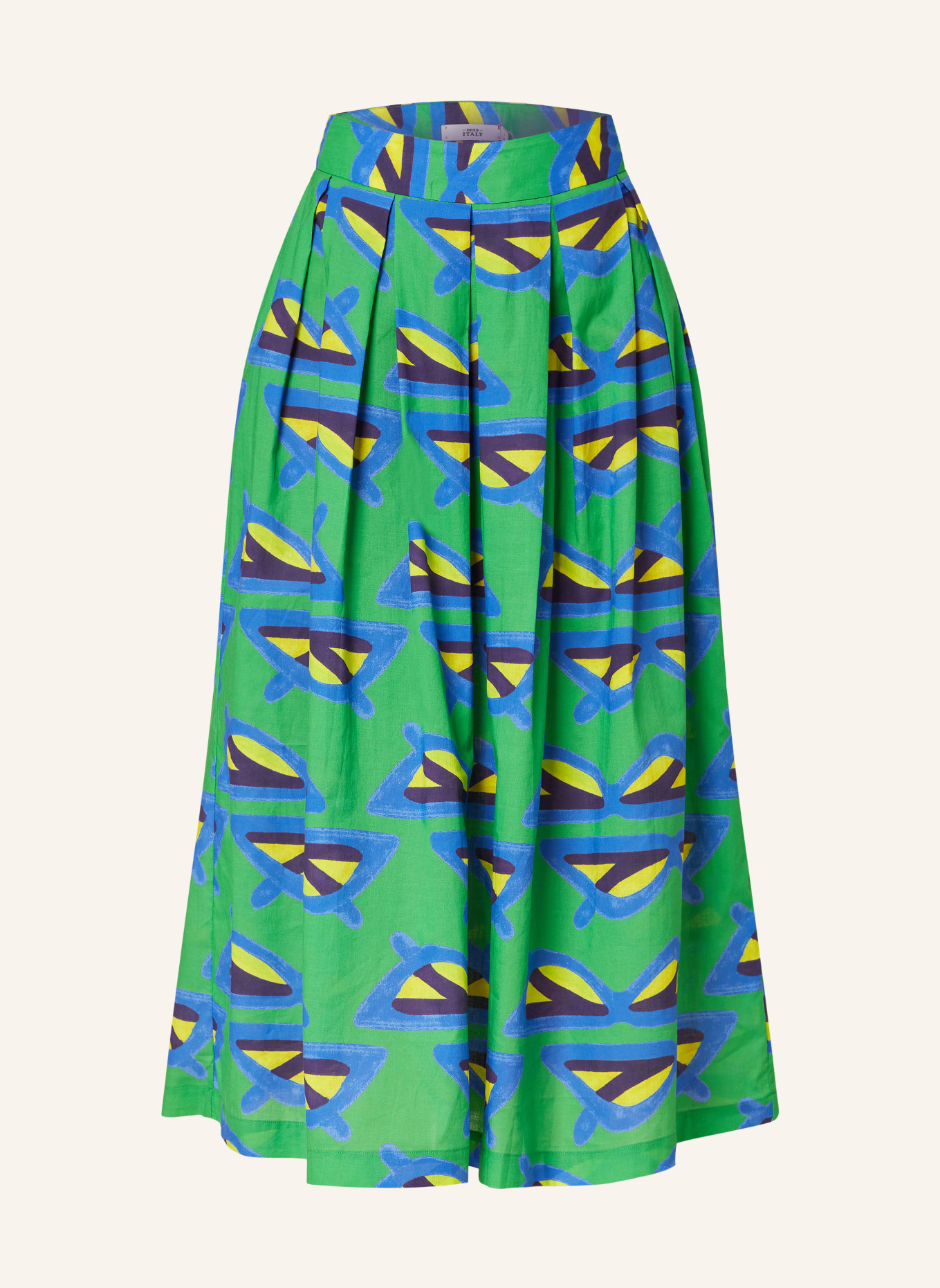 0039 ITALY Pleated skirt KYLIE, Color: GREEN/ BLUE/ YELLOW (Image 1)
