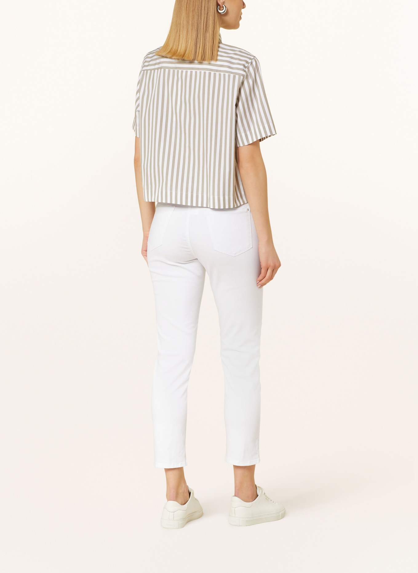 0039 ITALY Shirt blouse MIRANDA, Color: WHITE/ BEIGE (Image 3)