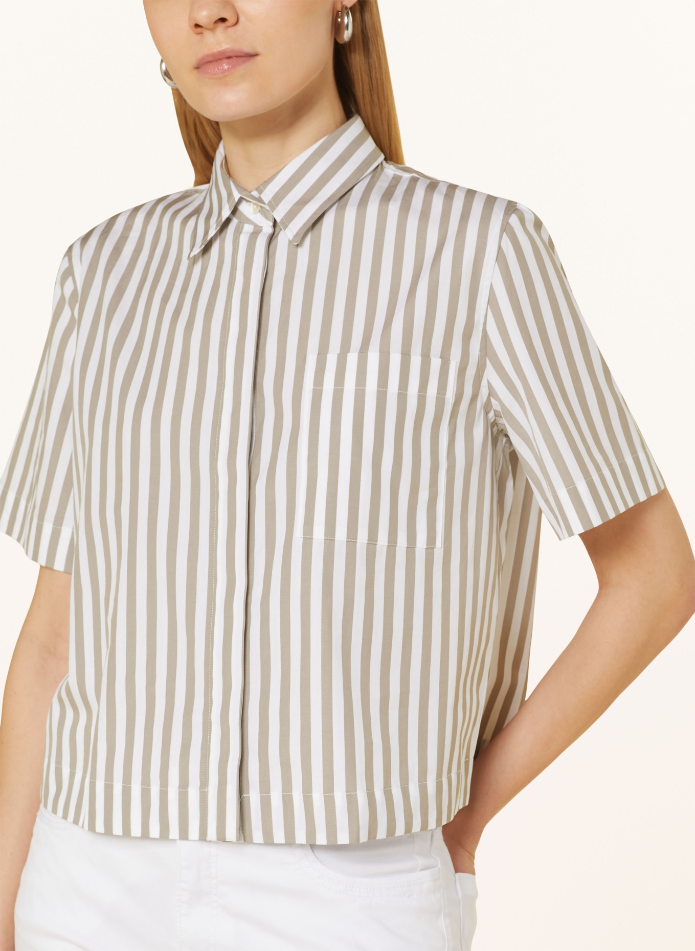 0039 ITALY Shirt blouse MIRANDA, Color: WHITE/ BEIGE (Image 4)