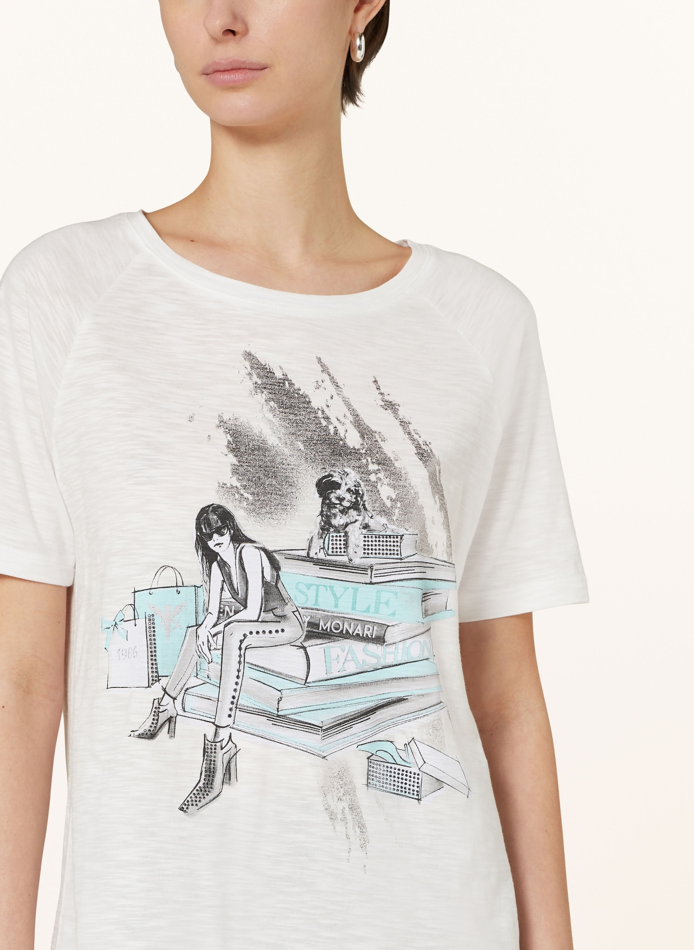 monari T-Shirt mit Schmucksteinen, Farbe: WEISS (Bild 4)