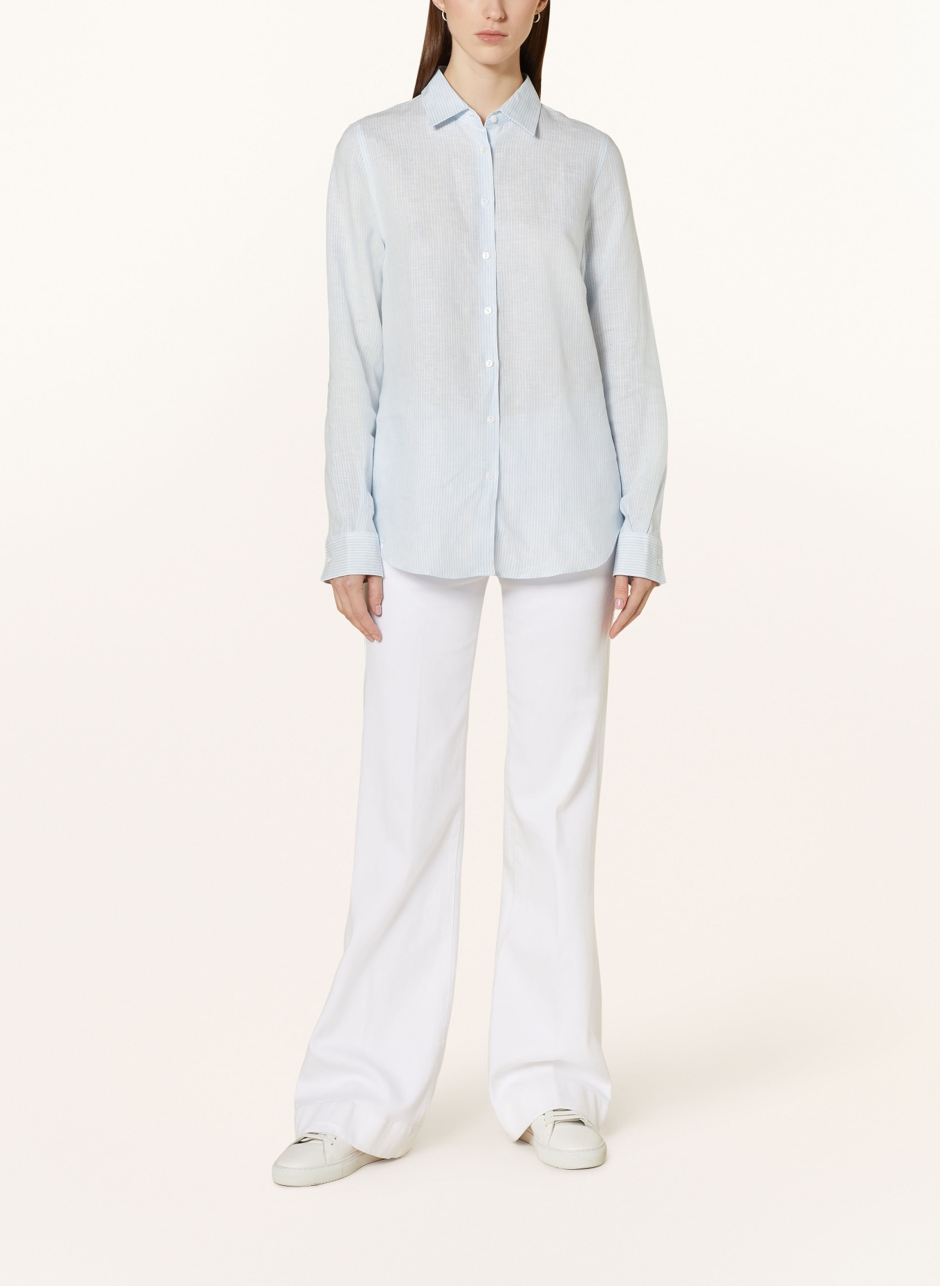 Sophie Shirt blouse MAGETTA in linen, Color: LIGHT BLUE/ WHITE (Image 2)