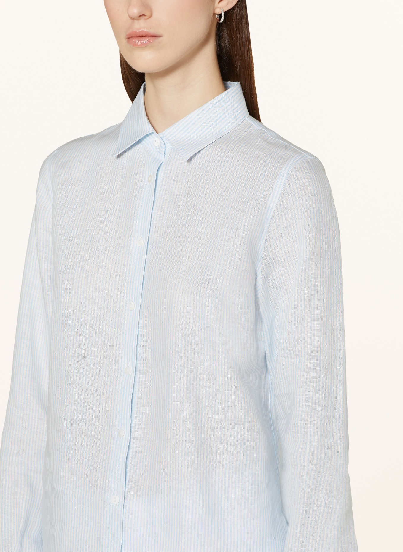 Sophie Shirt blouse MAGETTA in linen, Color: LIGHT BLUE/ WHITE (Image 4)