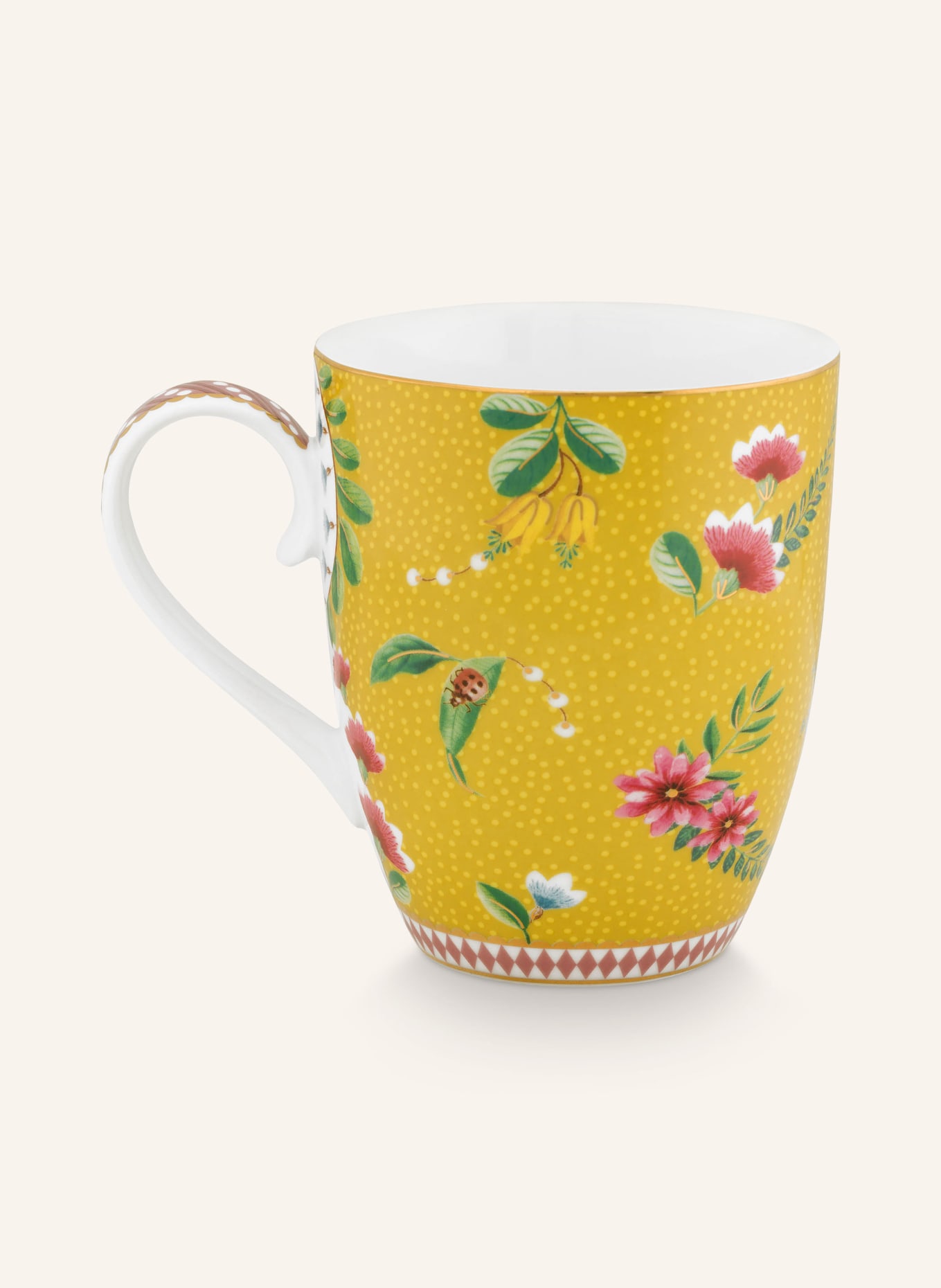 PIP studio Set of 2 mugs JOLIE FLOWERS LARGE, Color: YELLOW (Image 2)