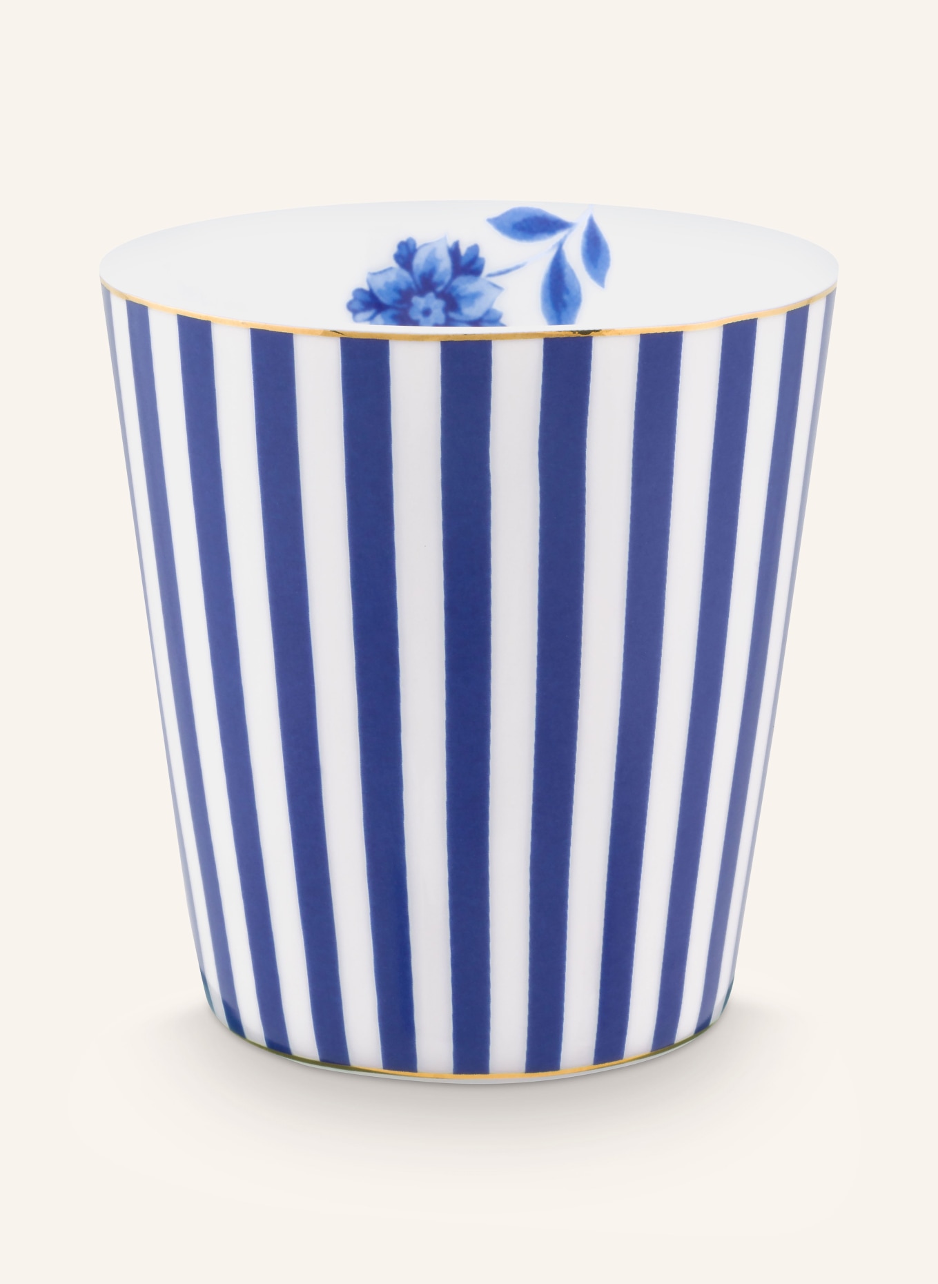 PIP studio Set ROYAL STRIPES: Becher und Teebeutelablage, Farbe: DUNKELBLAU/ WEISS/ GOLD (Bild 1)