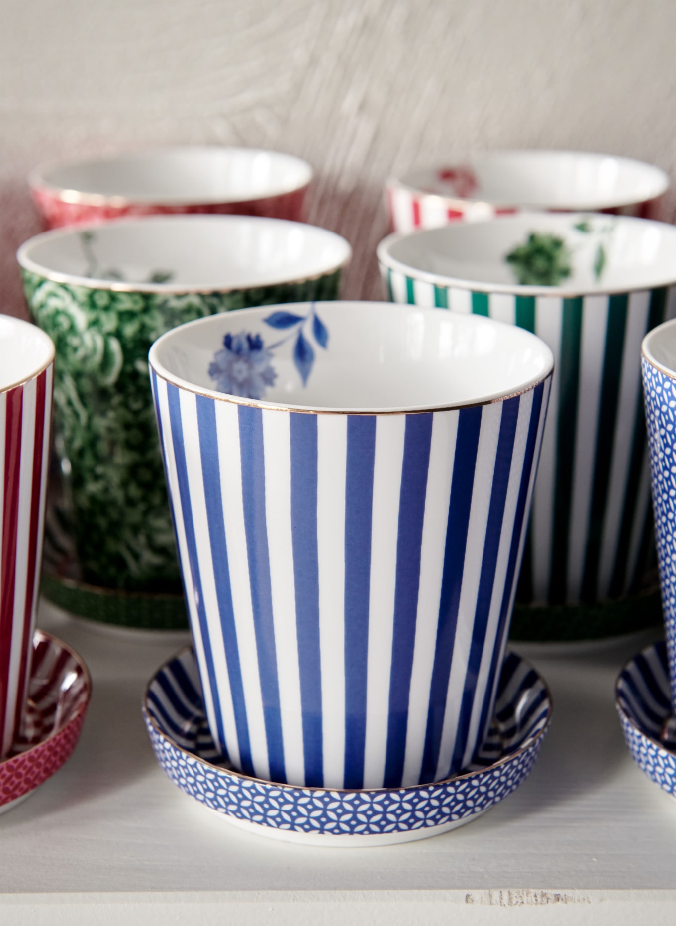 PIP studio Set ROYAL STRIPES: Becher und Teebeutelablage, Farbe: DUNKELBLAU/ WEISS/ GOLD (Bild 6)