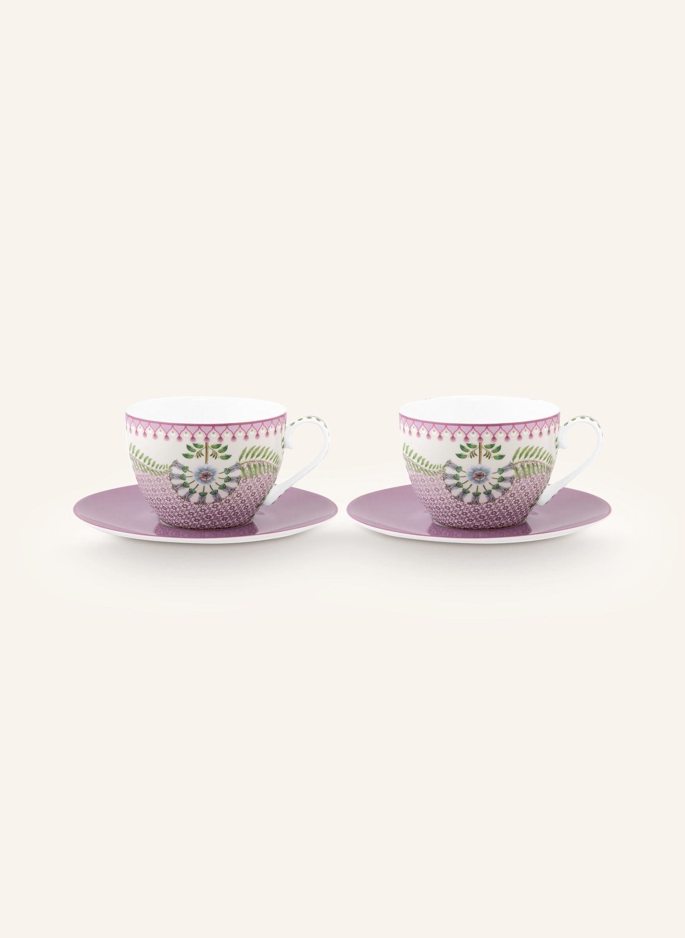 PIP studio Set of 2 coffee cups LOTUS with saucers, Color: Lily&Lotus (Image 1)