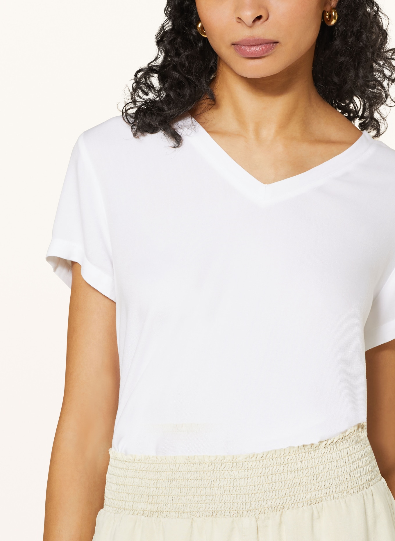 bella dahl T-shirt in mixed materials, Color: WHITE (Image 4)