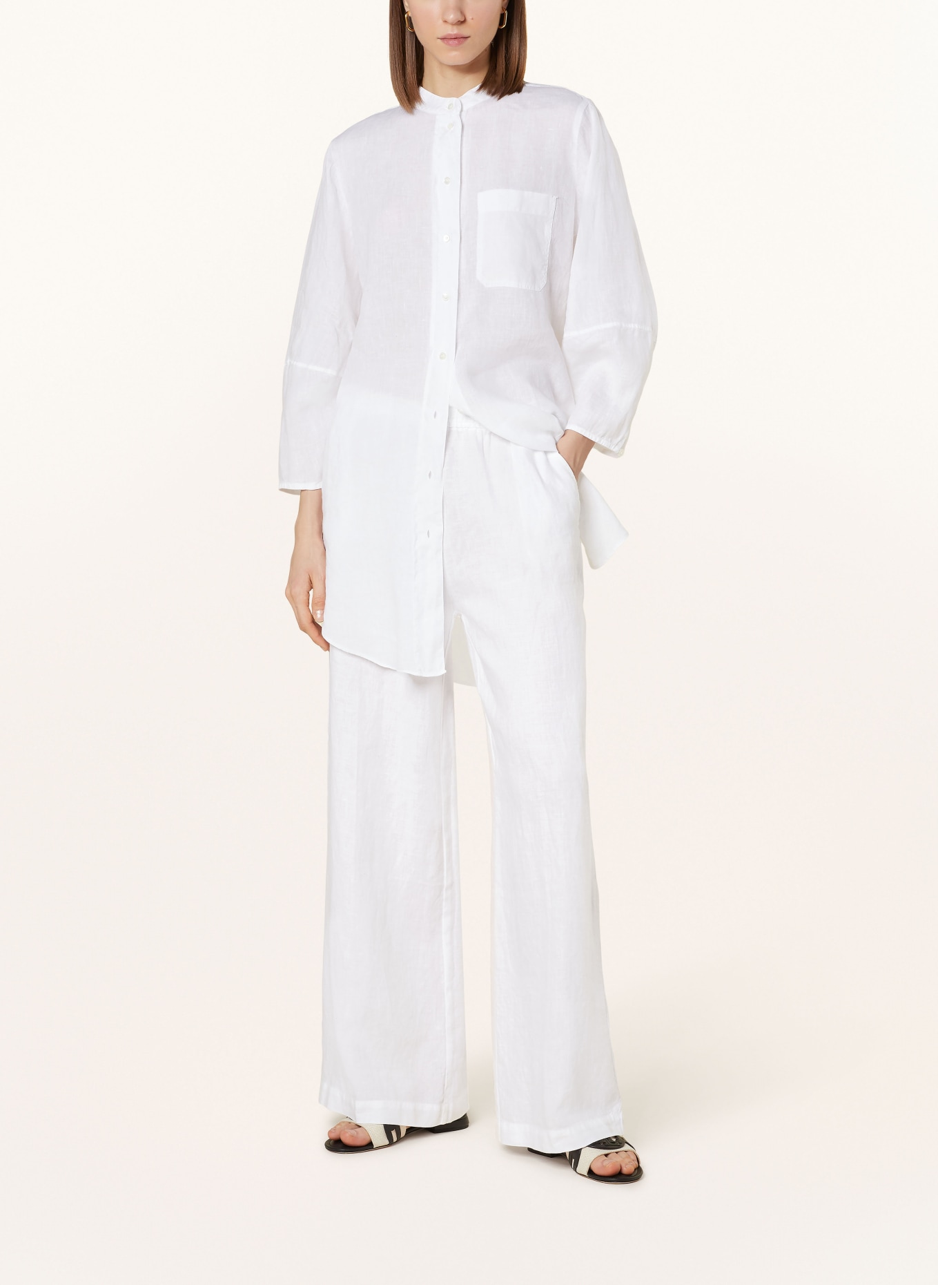 ROSSO35 Linen culottes, Color: WHITE (Image 2)