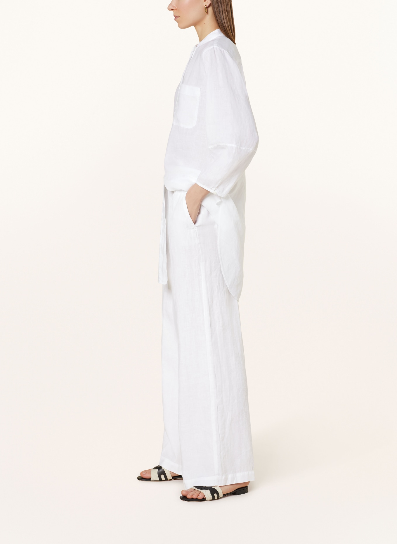 ROSSO35 Linen culottes, Color: WHITE (Image 4)
