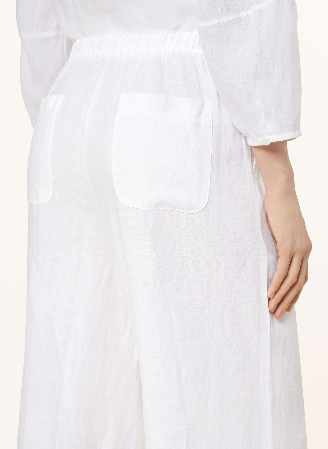 ROSSO35 Linen culottes, Color: WHITE (Image 5)