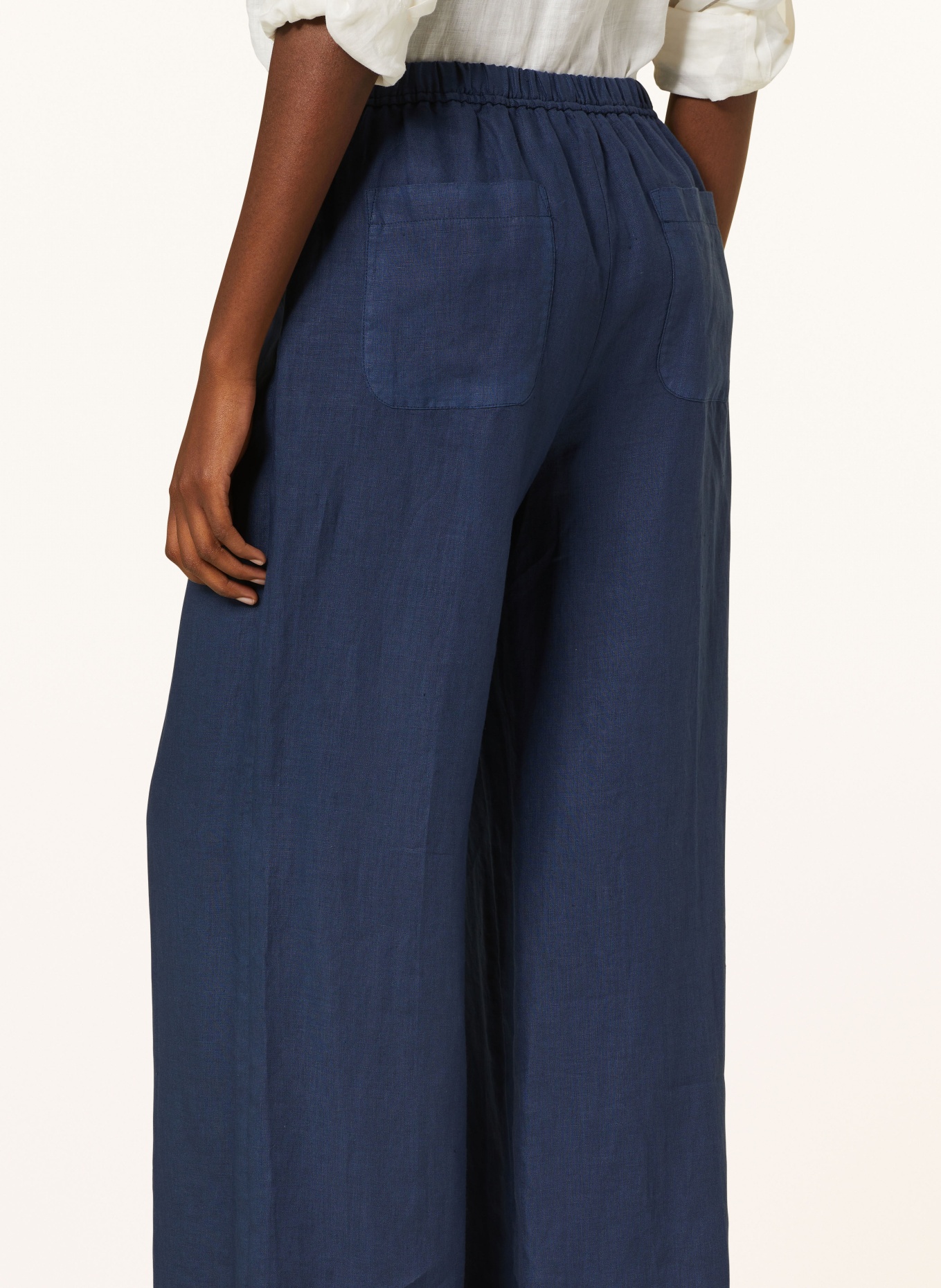 ROSSO35 Linen culottes, Color: DARK BLUE (Image 5)