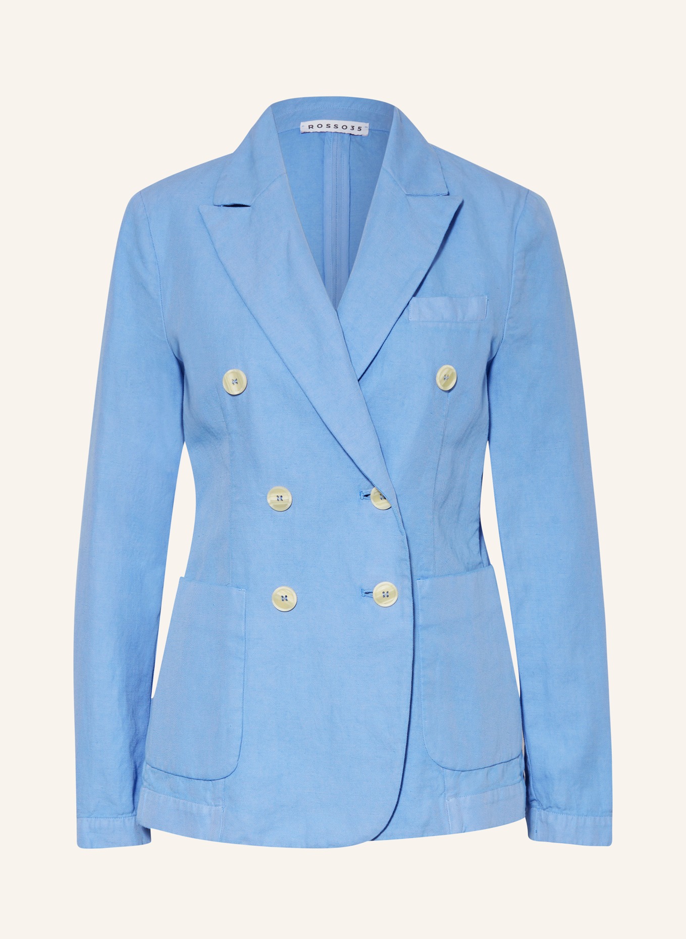 ROSSO35 Blazer with linen, Color: BLUE (Image 1)