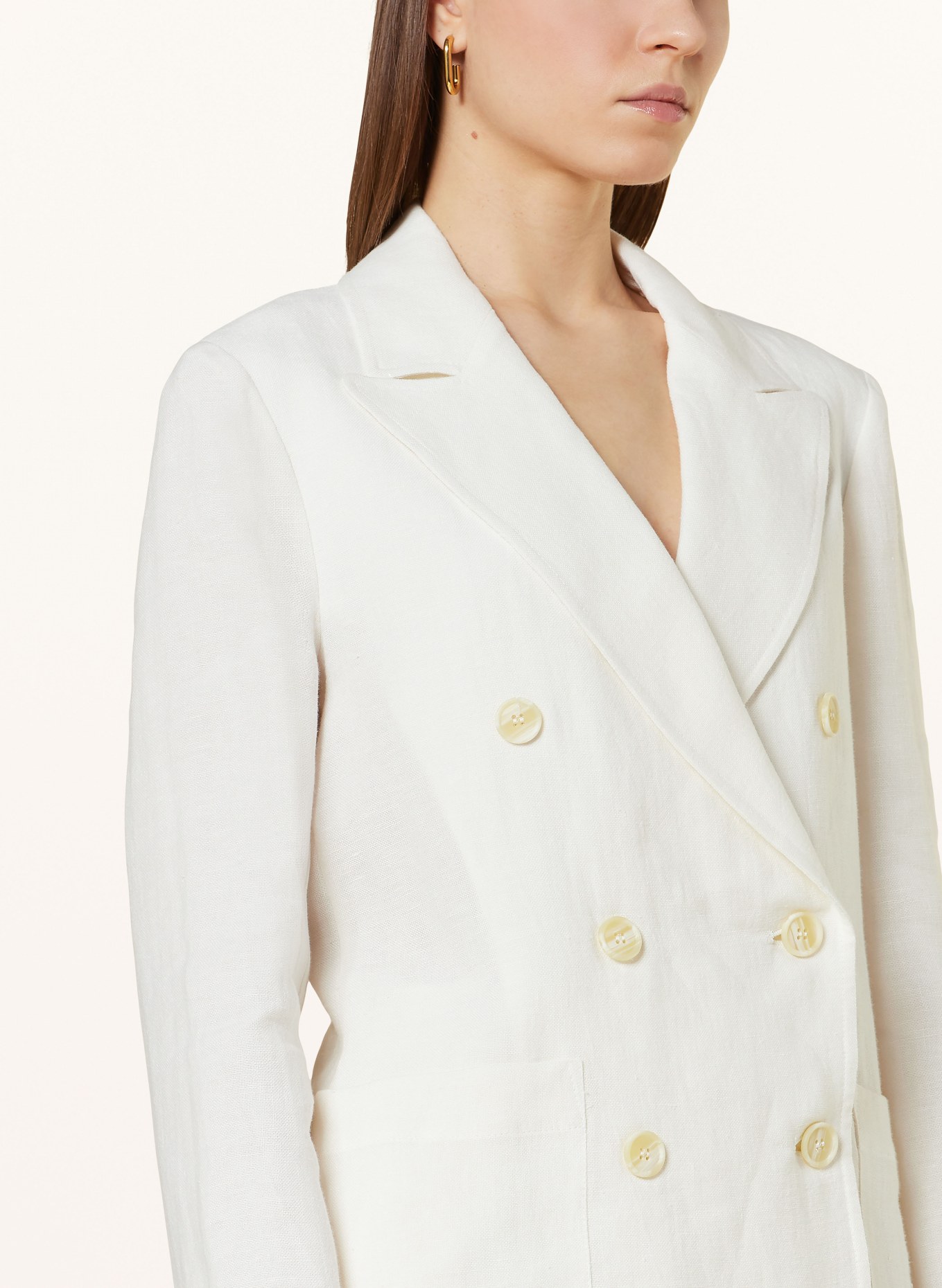 ROSSO35 Linen blazer, Color: ECRU (Image 4)