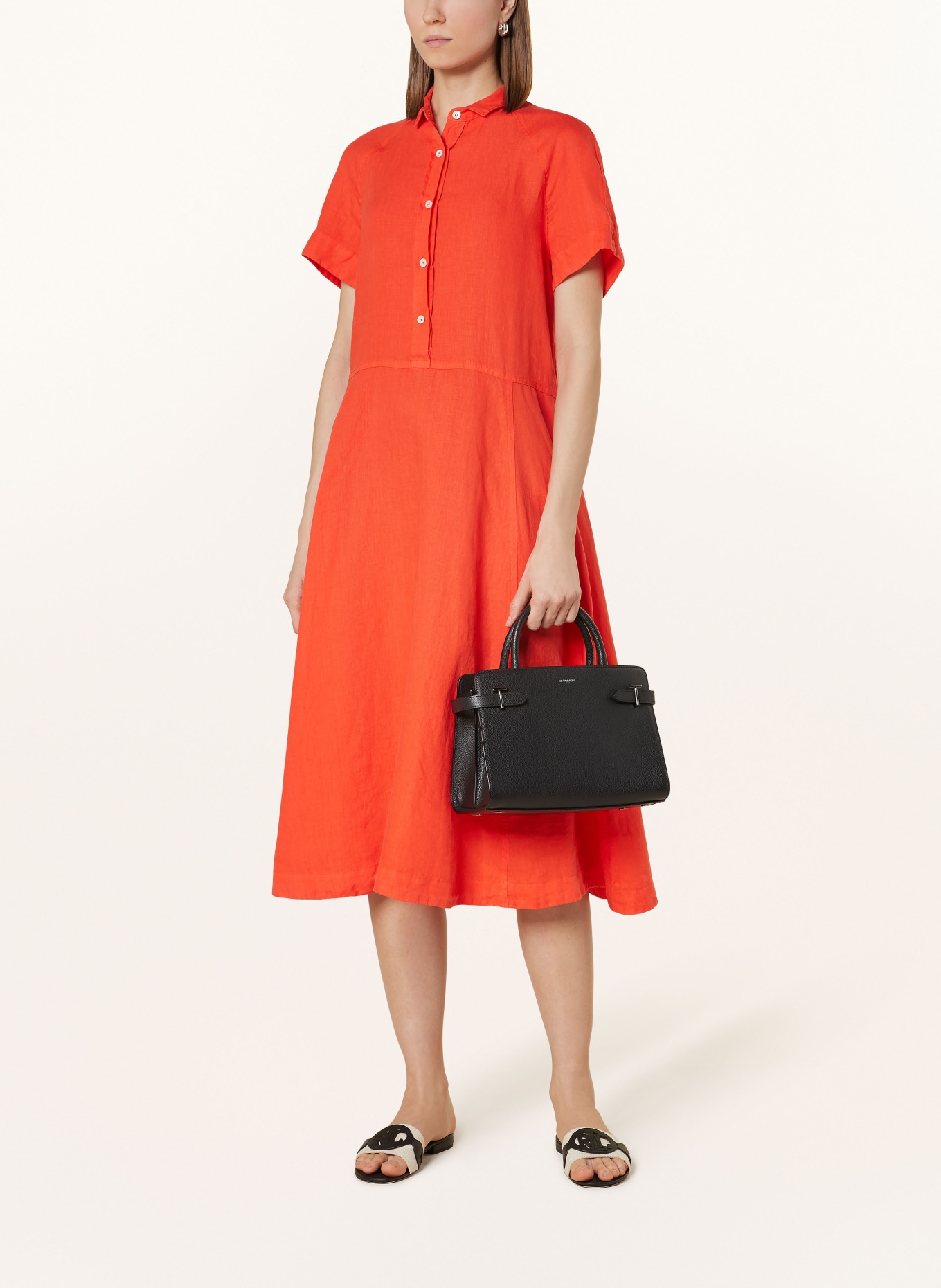 ROSSO35 Linen dress, Color: RED (Image 2)