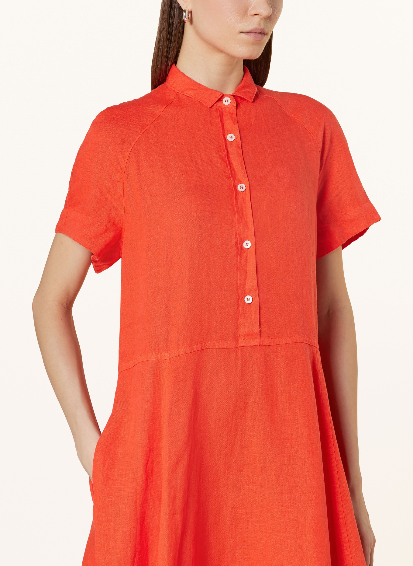 ROSSO35 Linen dress, Color: RED (Image 4)