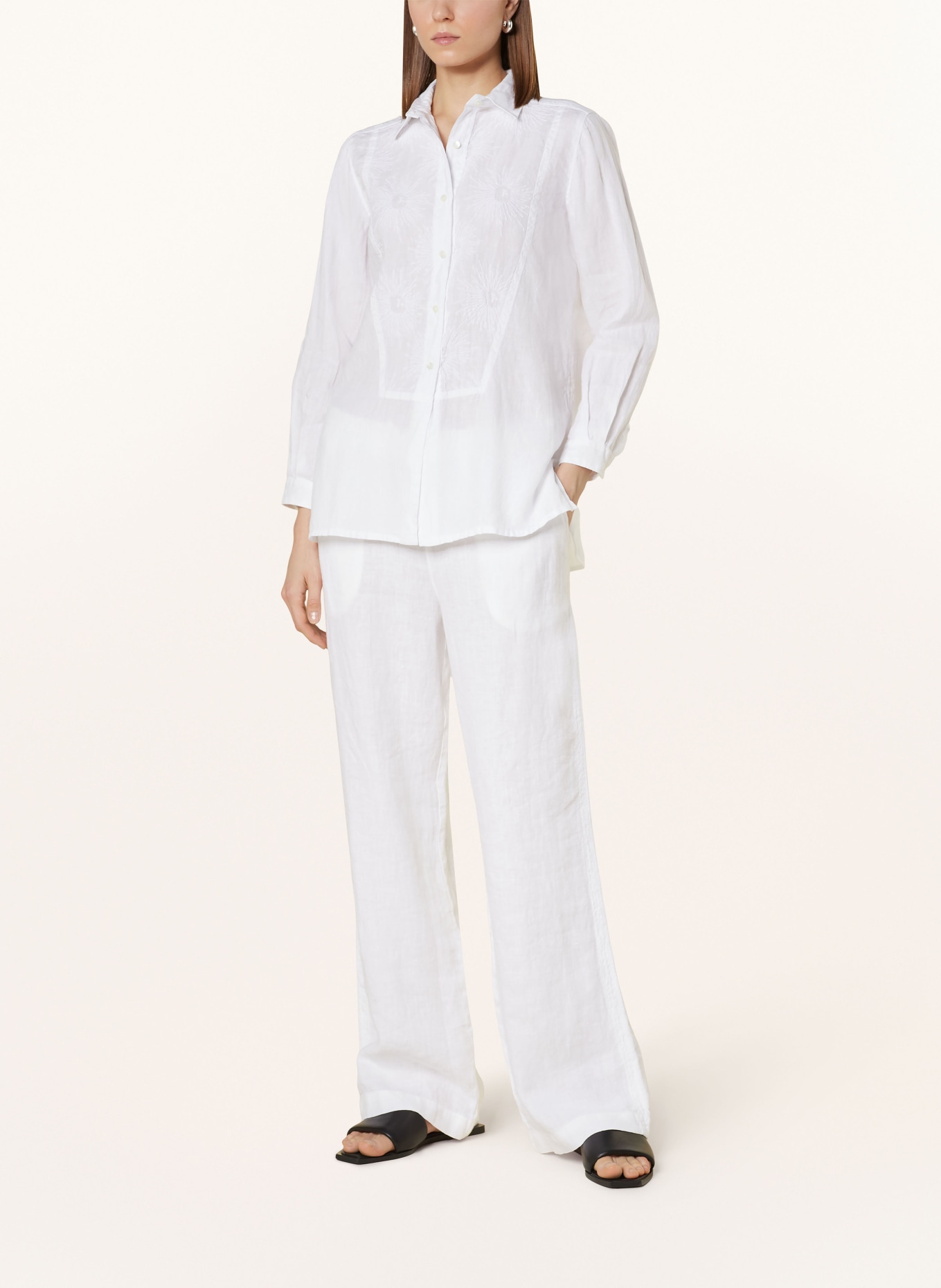 ROSSO35 Shirt blouse made of linen, Color: WHITE (Image 2)
