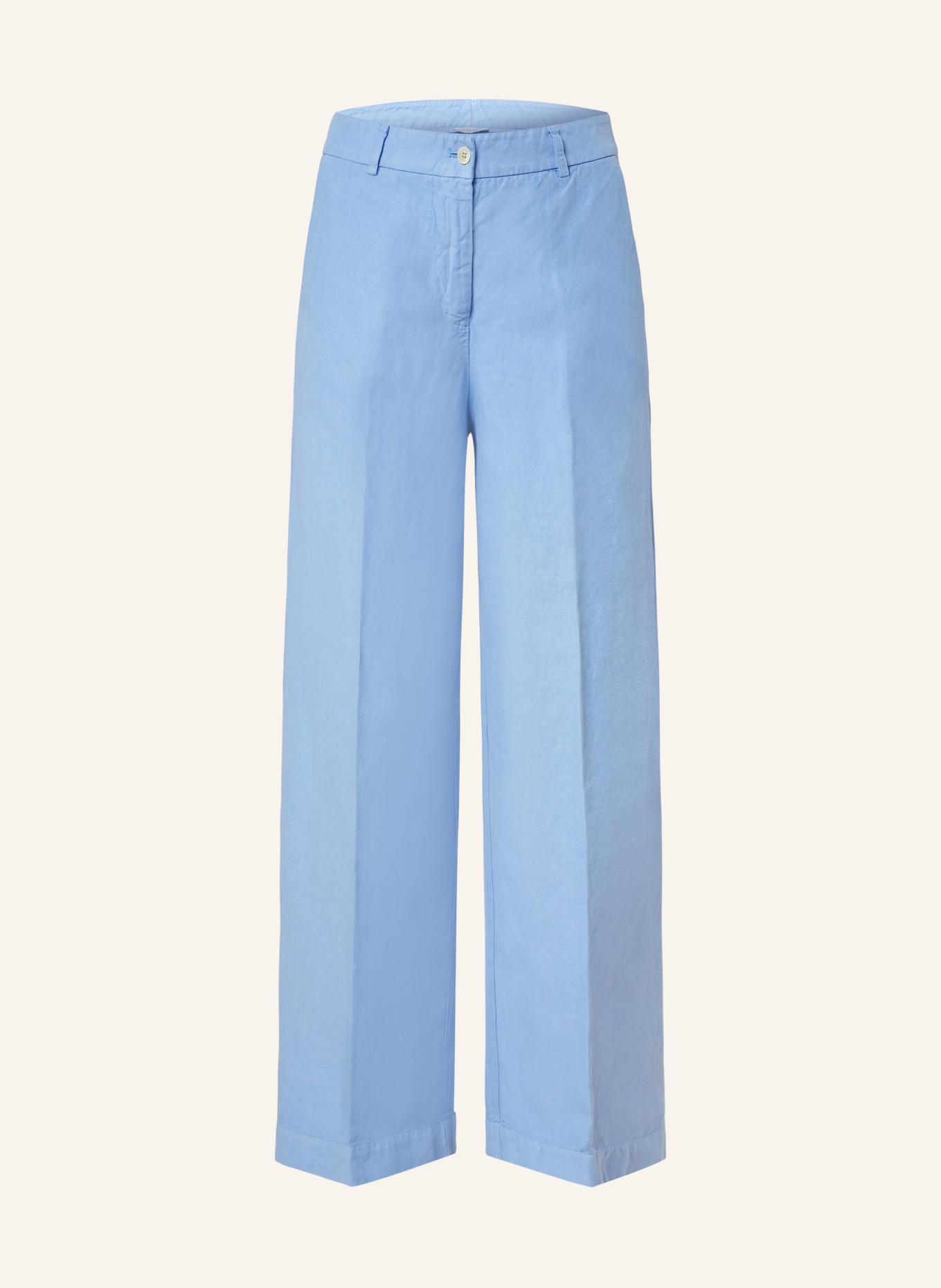 ROSSO35 Wide leg trousers with linen, Color: LIGHT BLUE (Image 1)