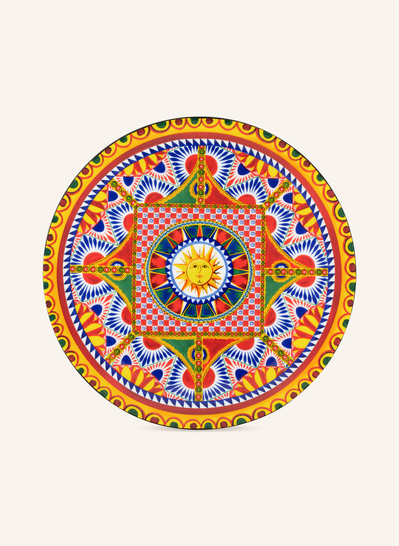 DOLCE & GABBANA CASA Serving plate, Color: BLUE/ RED/ YELLOW (Image 1)