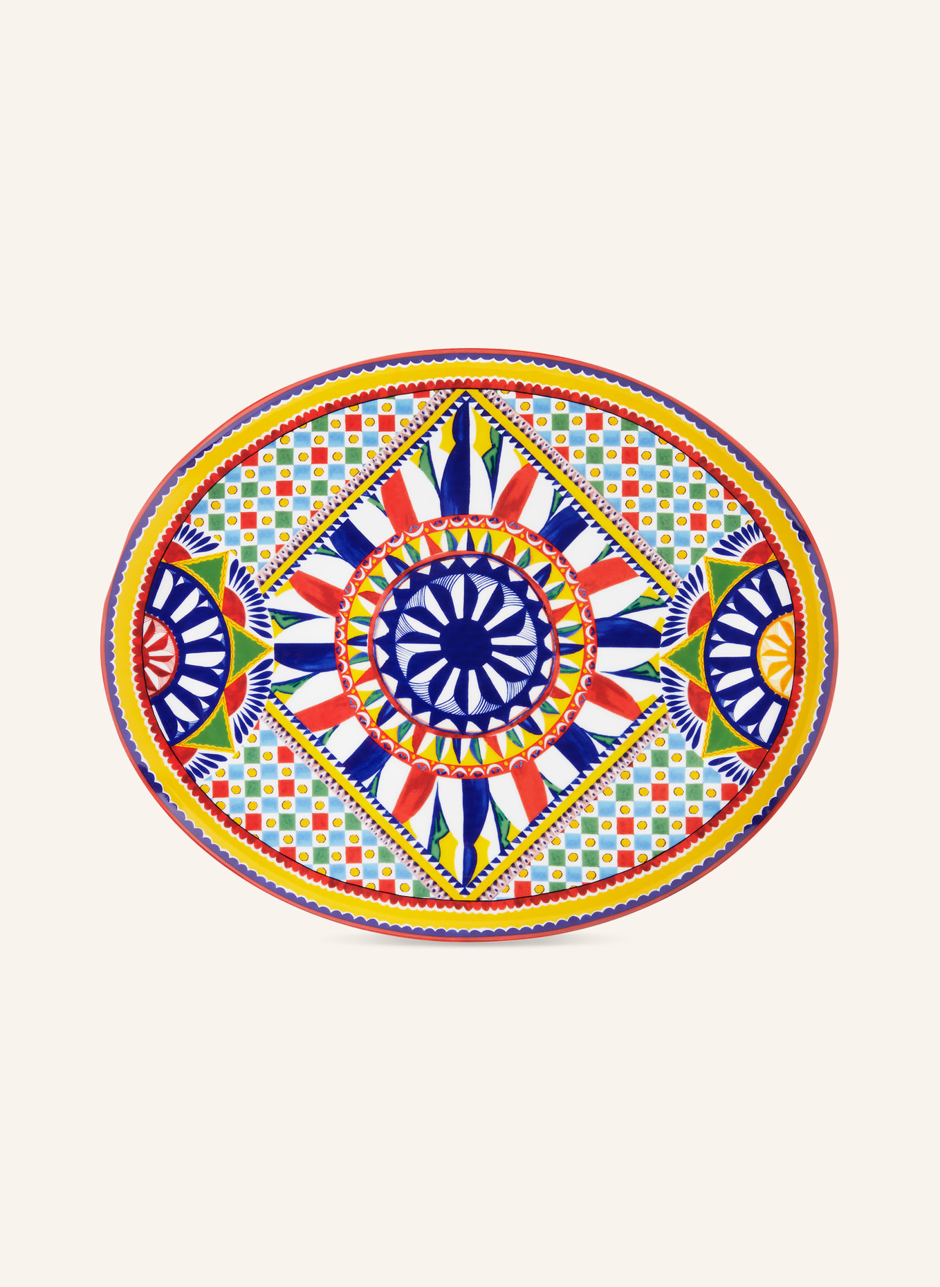 DOLCE & GABBANA CASA Serving plate, Color: YELLOW/ BLUE/ RED (Image 1)