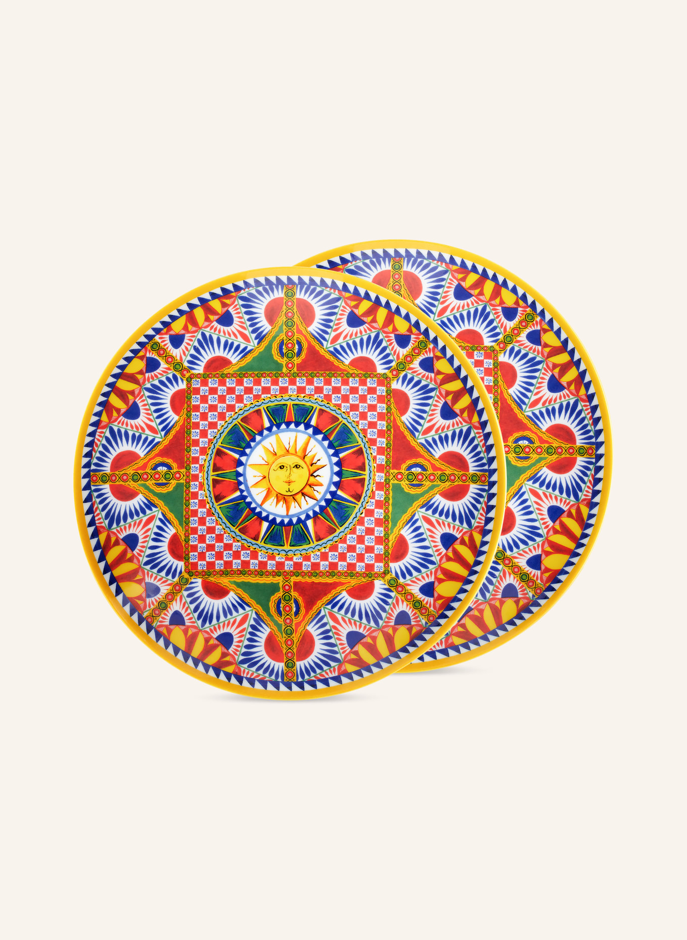 DOLCE & GABBANA CASA Set of 2 dinner plates, Color: BLUE/ RED/ YELLOW (Image 1)