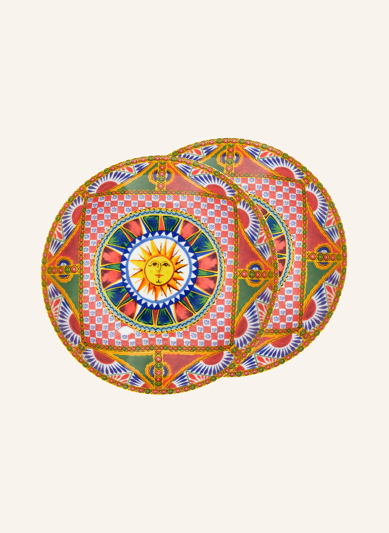 DOLCE & GABBANA CASA Dinner plate, Color: BLUE/ LIGHT RED/ NEON YELLOW (Image 1)