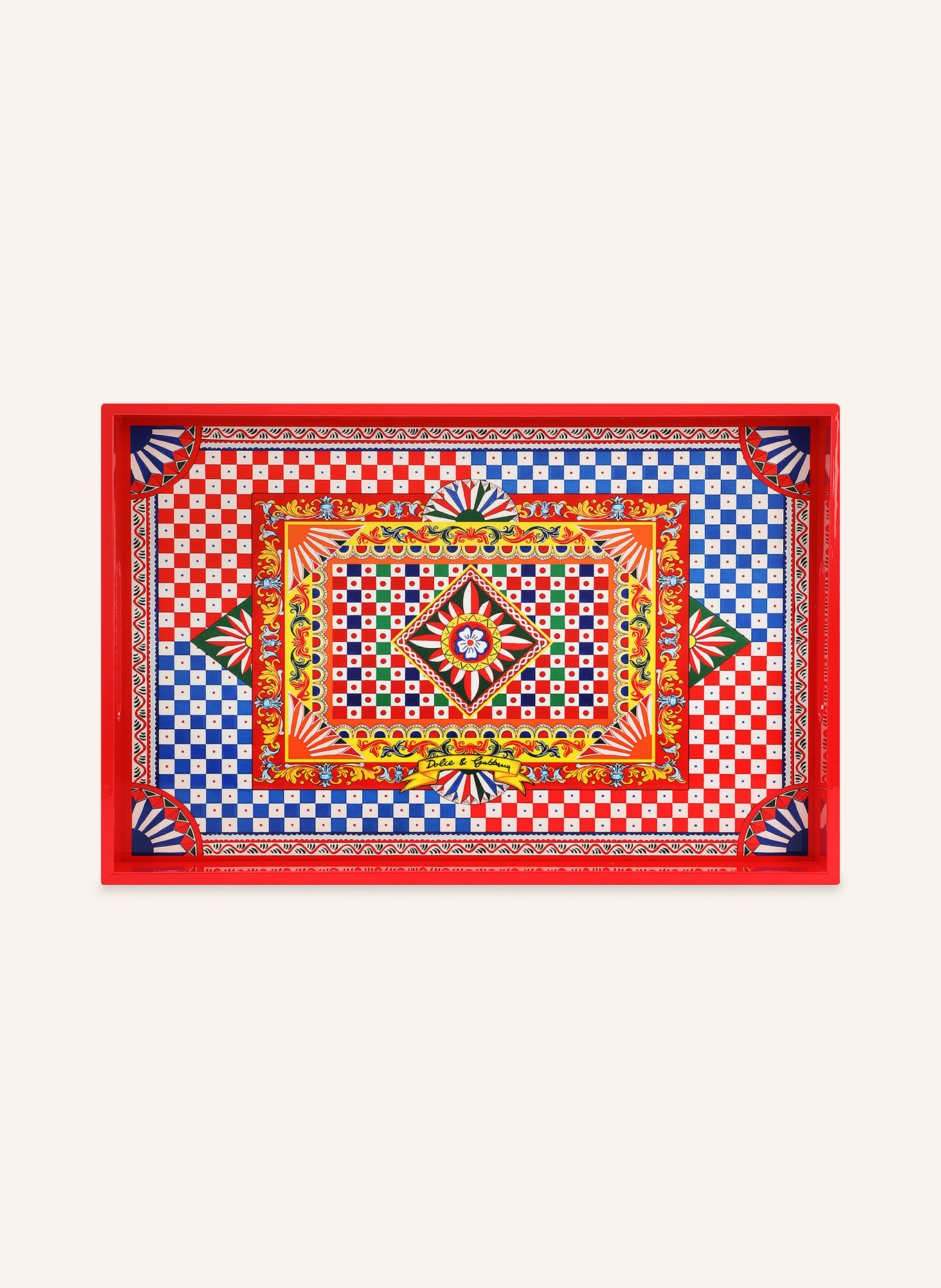 DOLCE & GABBANA CASA Tray, Color: BLUE/ RED (Image 1)