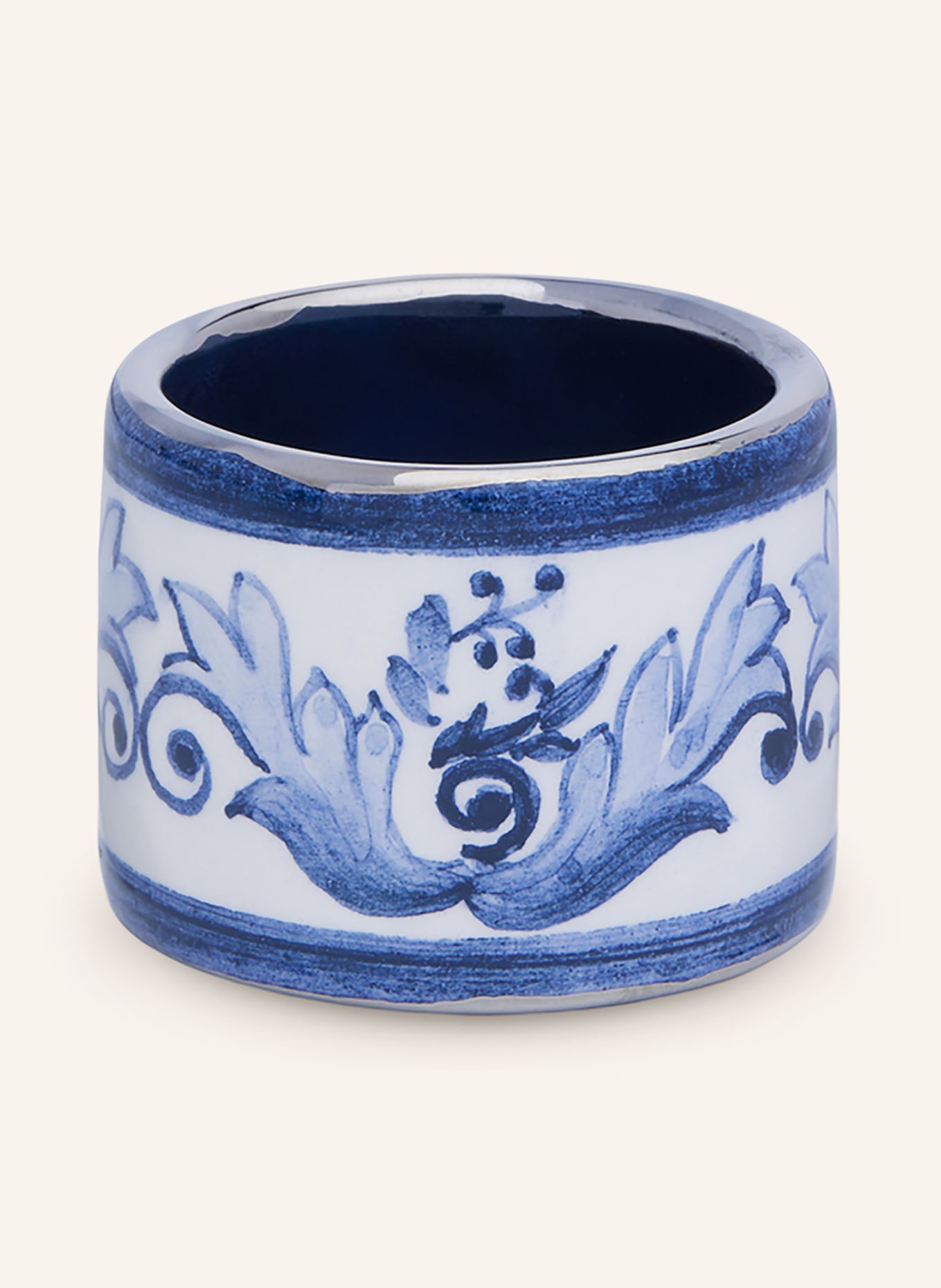 DOLCE & GABBANA CASA Set of 2 napkin rings, Color: BLUE/ WHITE (Image 1)