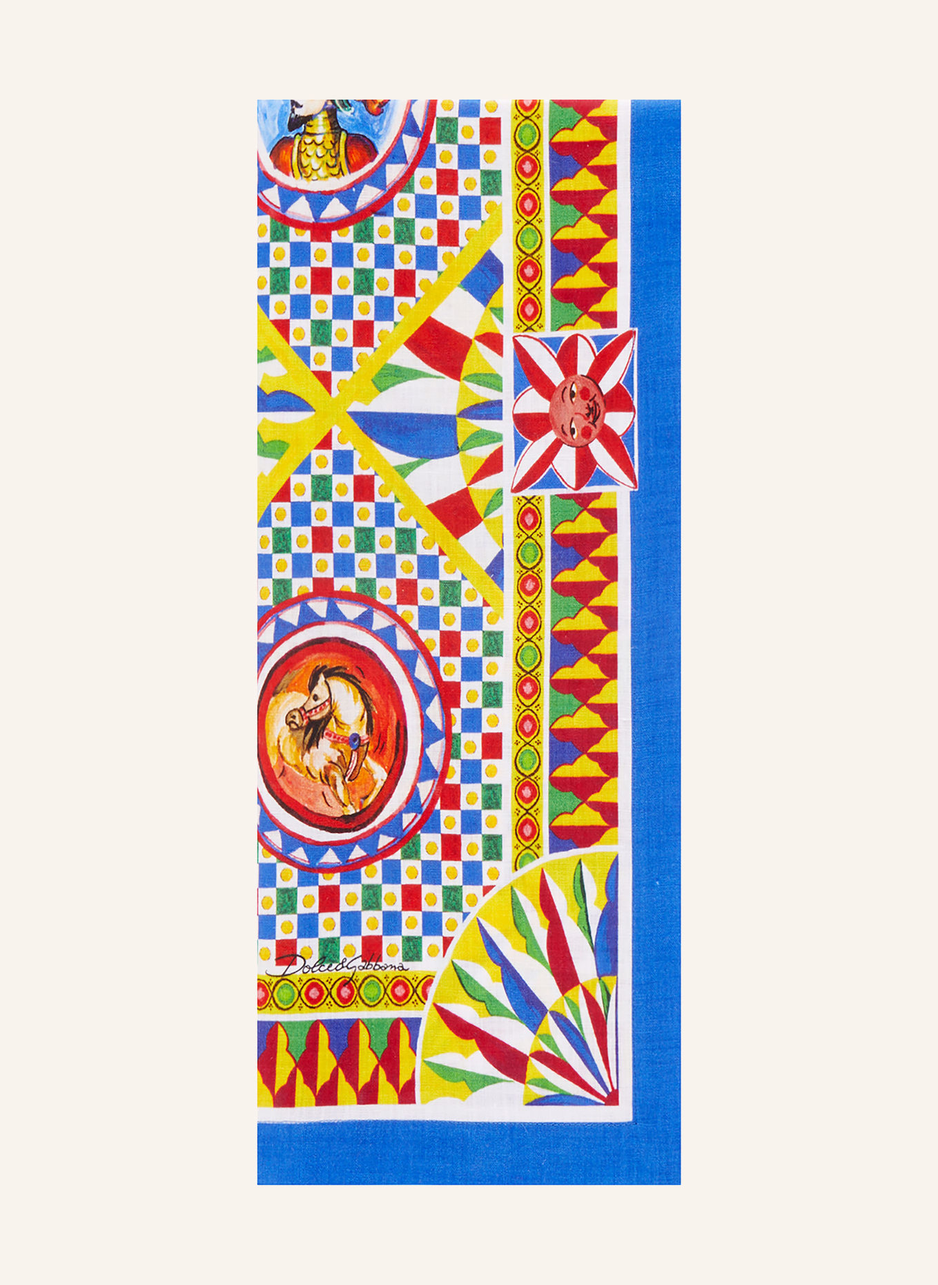 DOLCE & GABBANA CASA Set of 2 linen napkins, Color: BLUE/ RED/ YELLOW (Image 2)