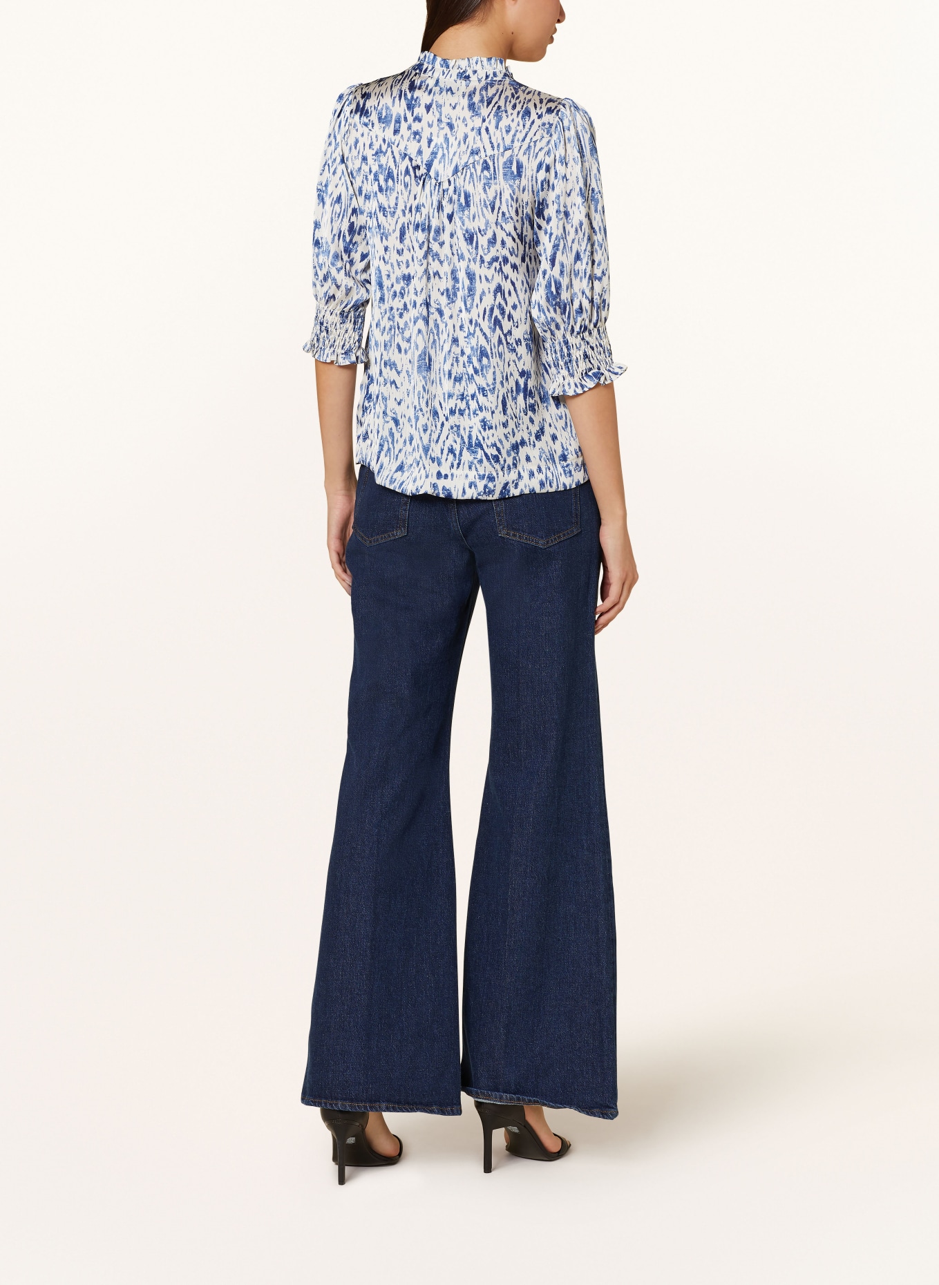 NEO NOIR Blouse DIANA with 3/4 sleeves, Color: BLUE/ WHITE (Image 3)