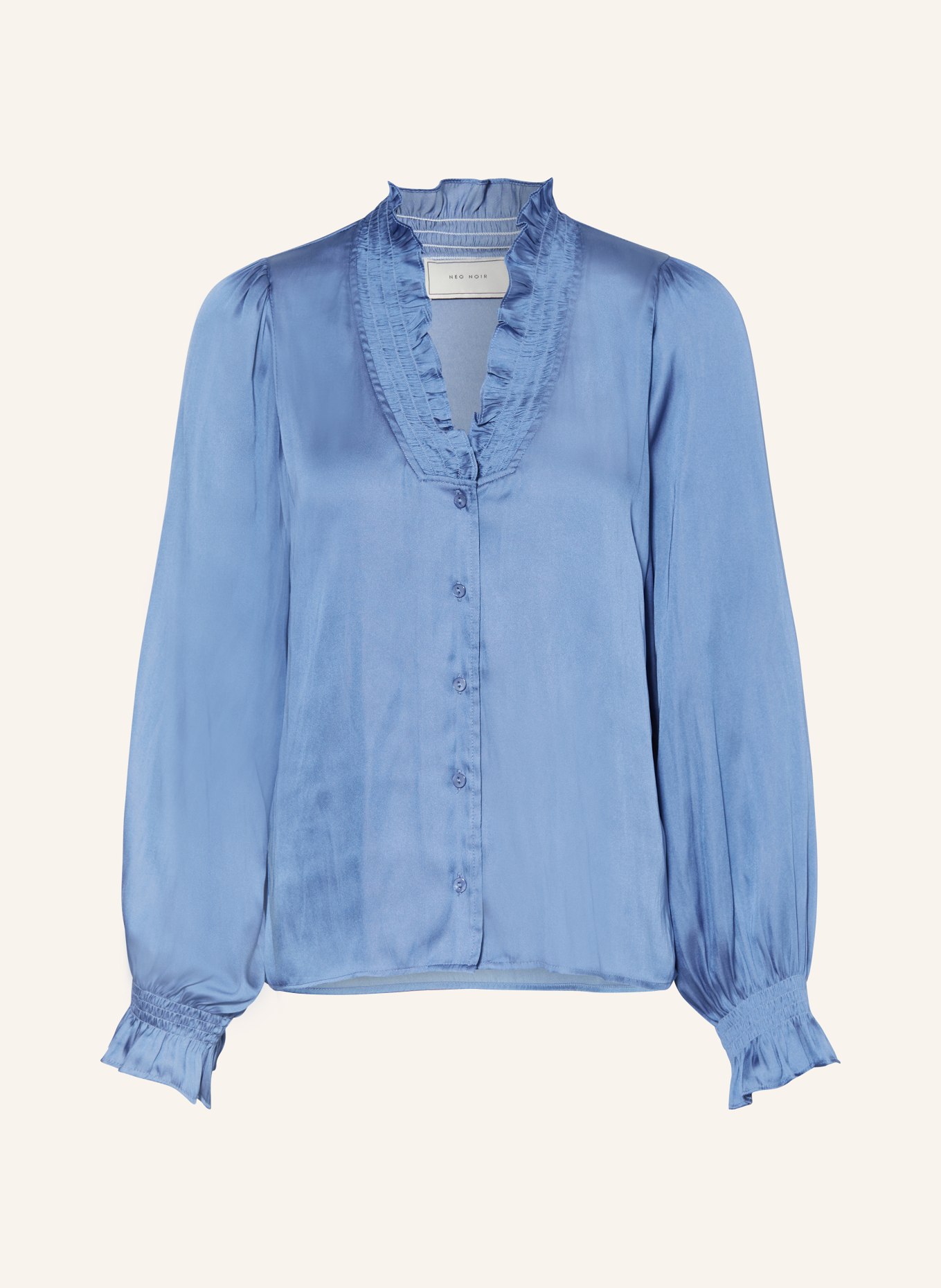 NEO NOIR Satin blouse BRIELLE, Color: BLUE (Image 1)