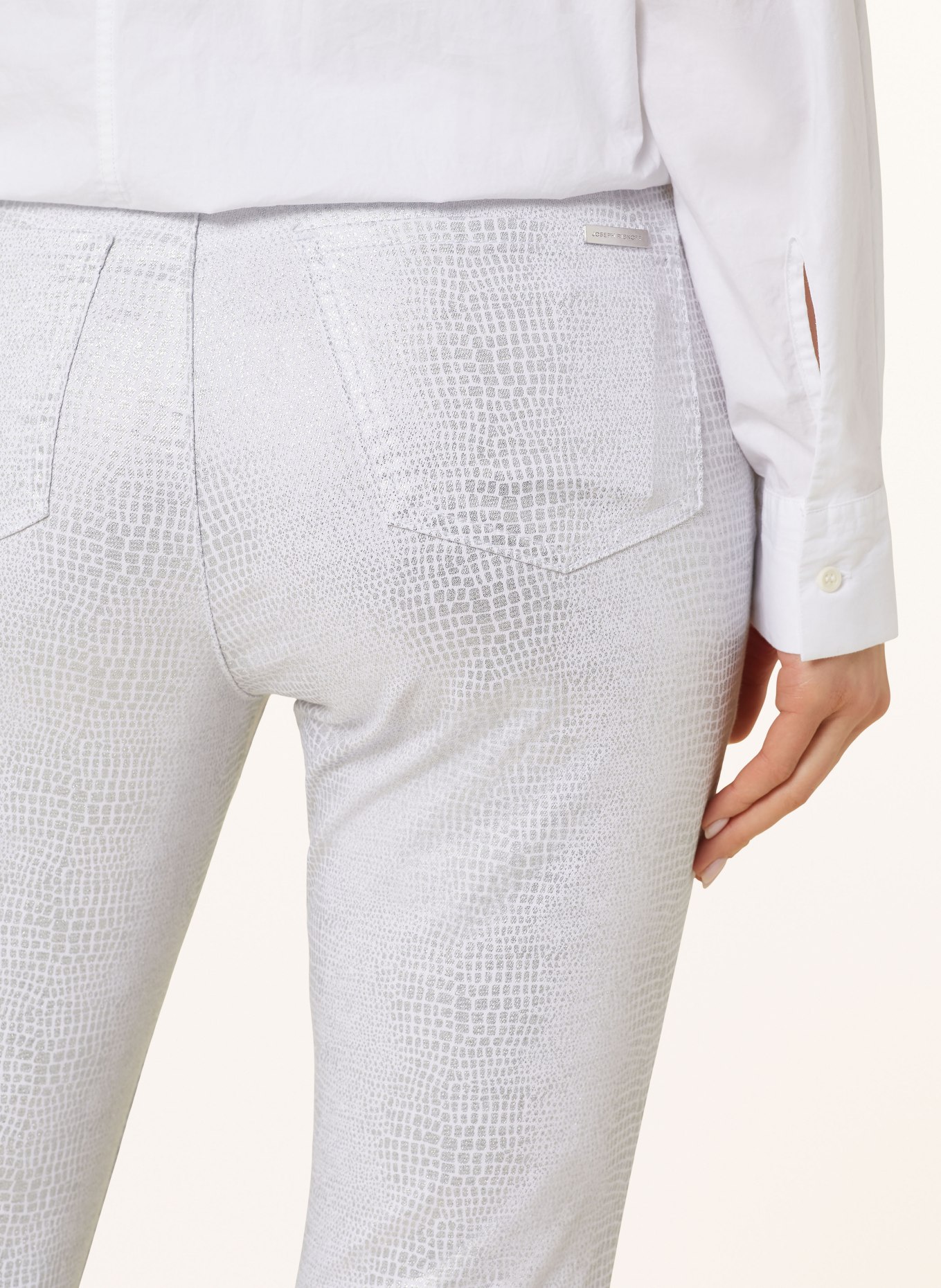 Joseph Ribkoff 7/8 pants, Color: WHITE/ SILVER (Image 6)
