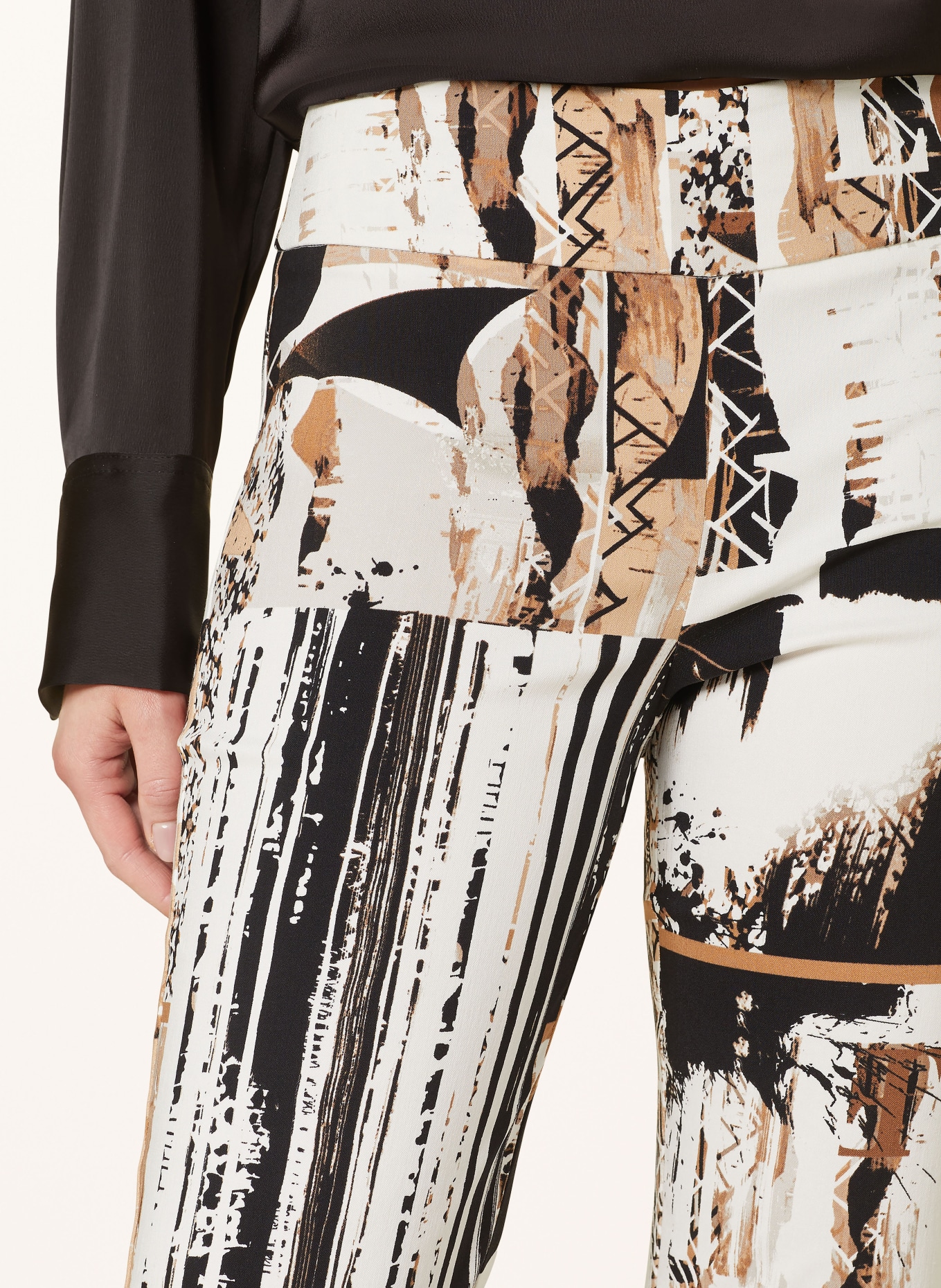 Joseph Ribkoff Trousers, Color: BEIGE/ WHITE/ BLACK (Image 5)