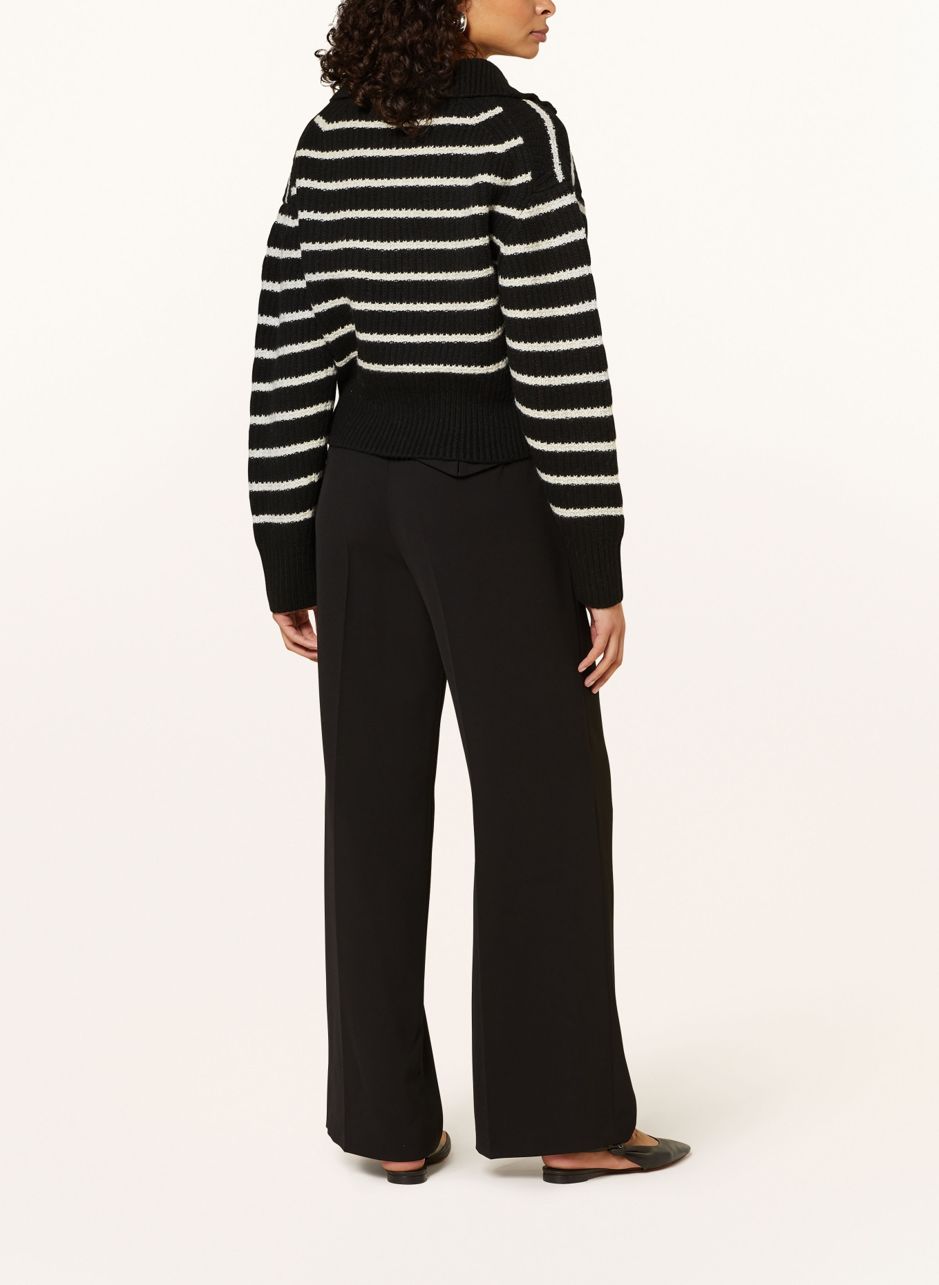 COS Half-zip sweater, Color: BLACK/ LIGHT GRAY (Image 3)