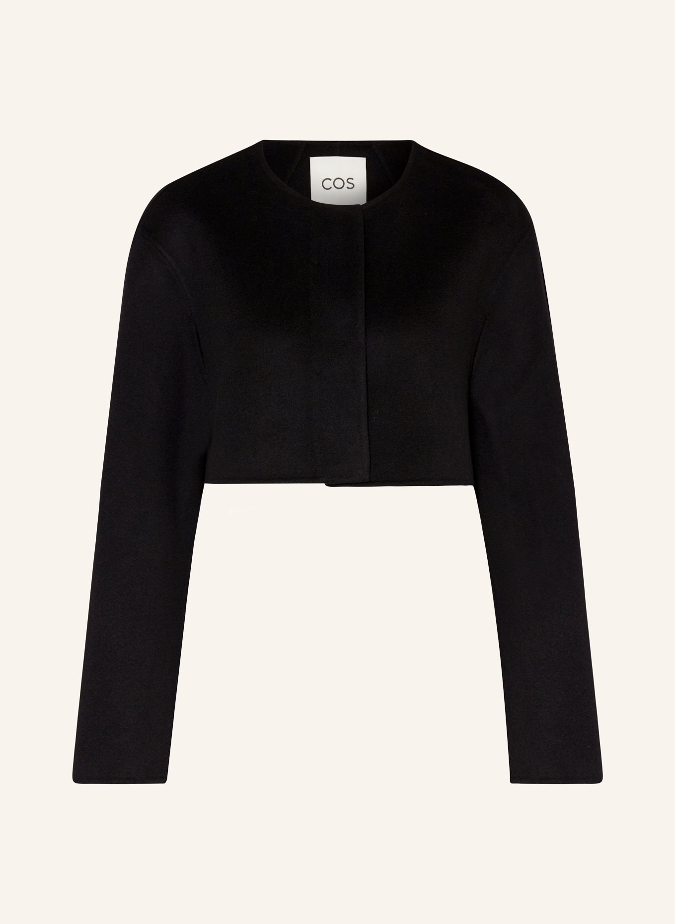 COS Cropped jacket with cut-outs, Color: BLACK (Image 1)