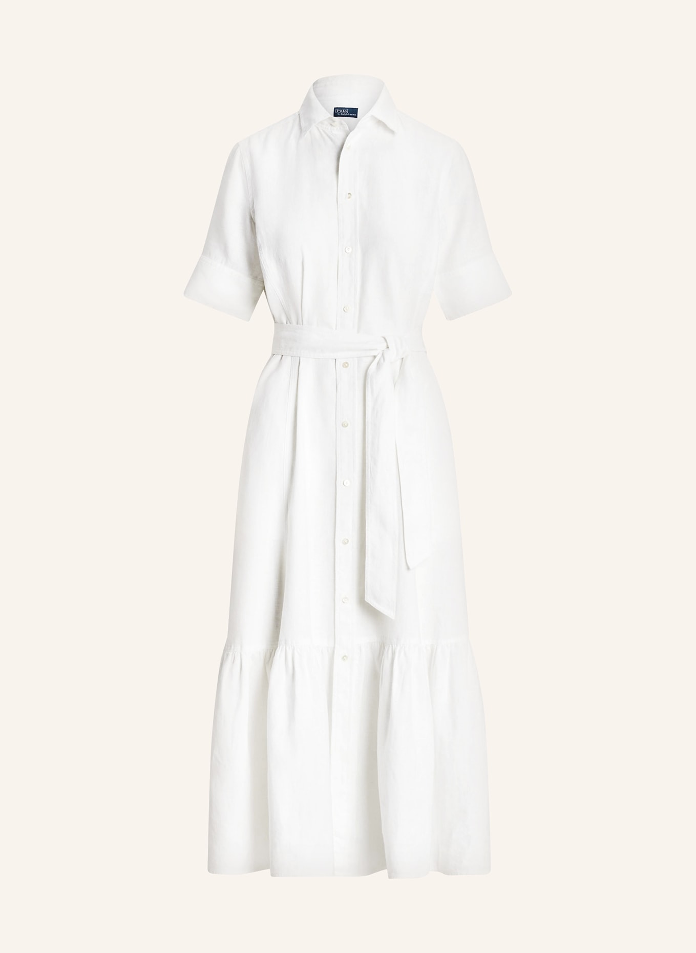 POLO RALPH LAUREN Shirt dress in linen, Color: WHITE (Image 1)