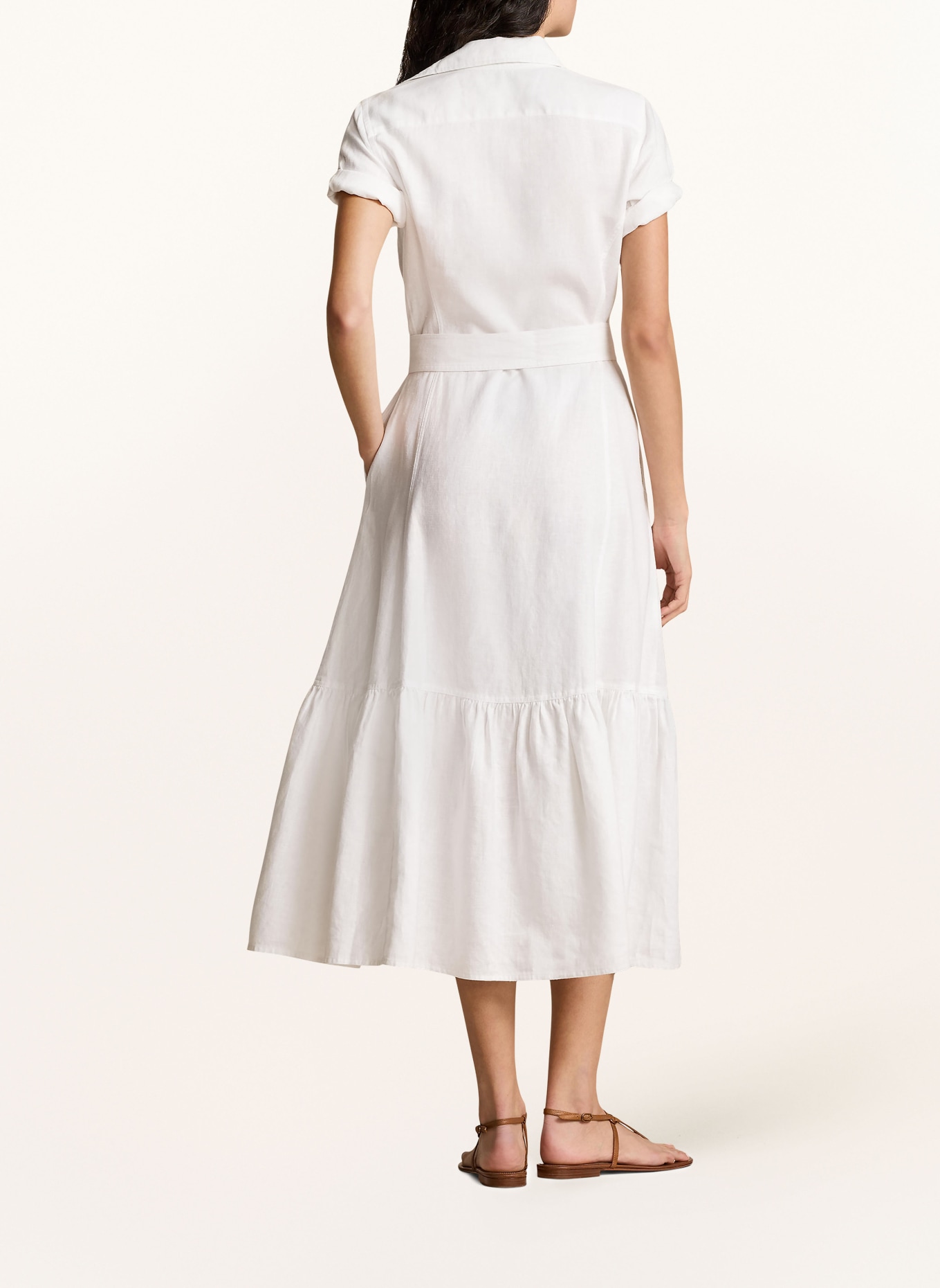 POLO RALPH LAUREN Shirt dress in linen, Color: WHITE (Image 3)