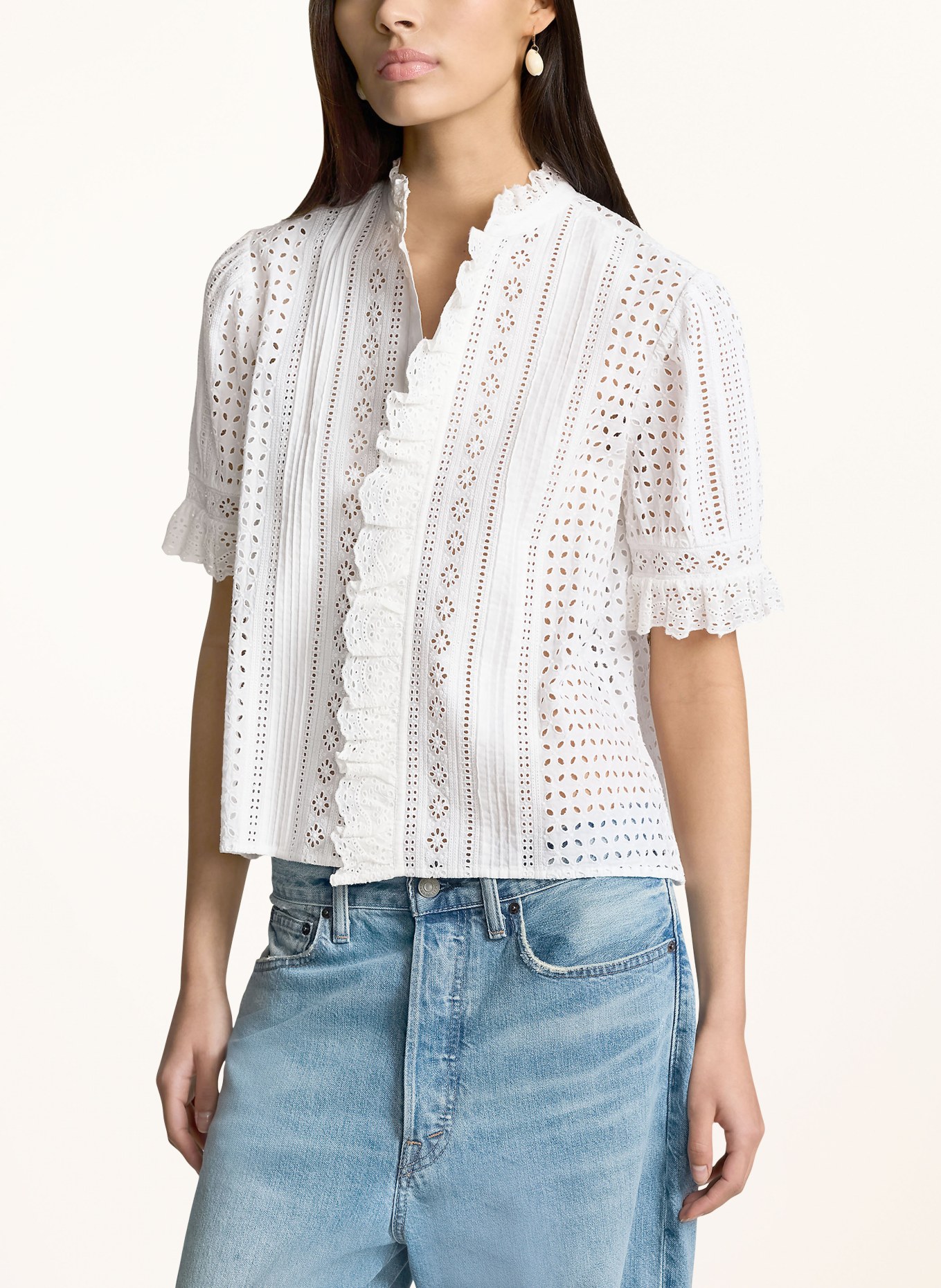 POLO RALPH LAUREN Lace blouse, Color: WHITE (Image 4)
