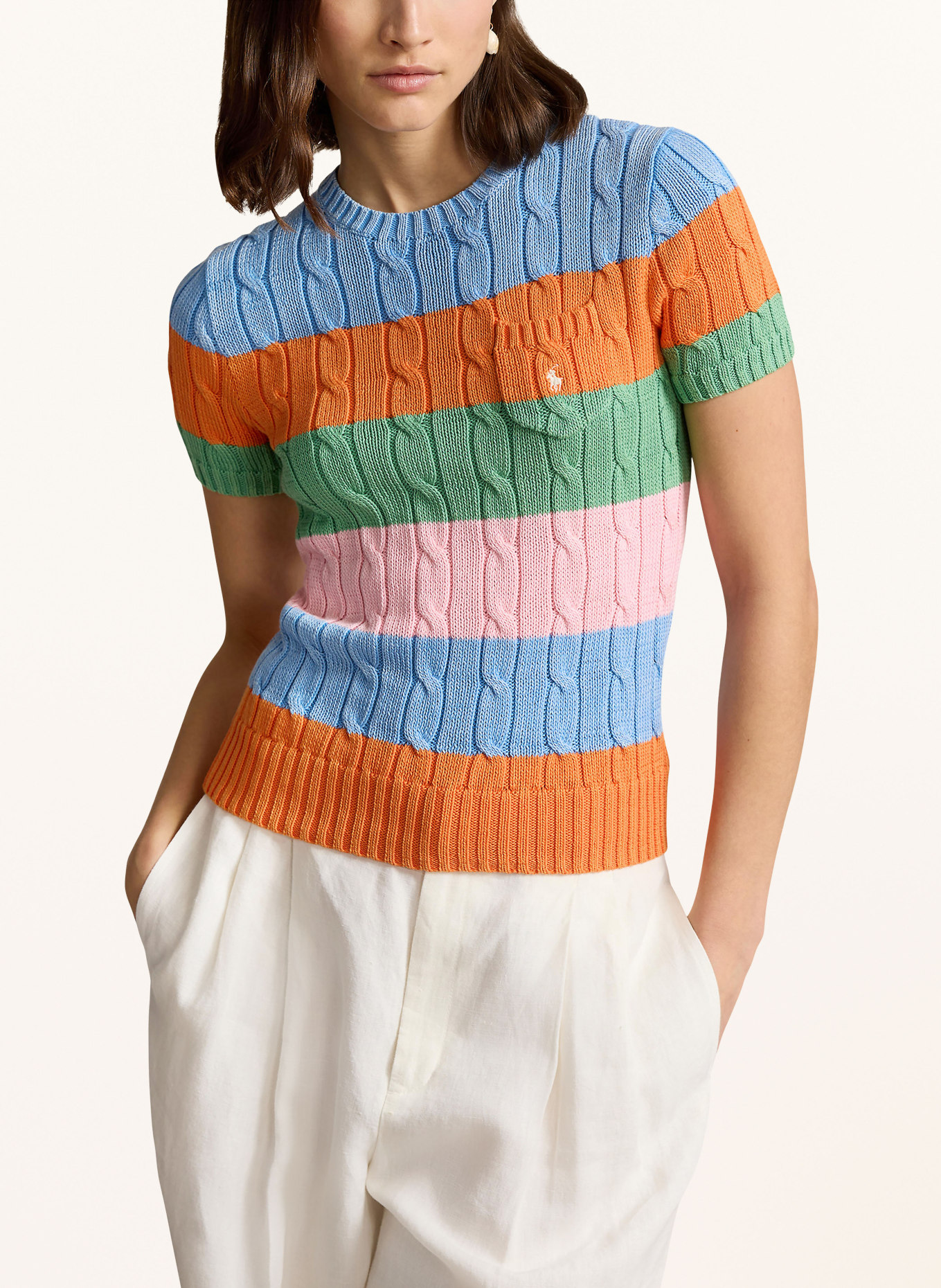 POLO RALPH LAUREN Strickshirt, Farbe: ORANGE/ HELLBLAU/ HELLGRÜN (Bild 4)