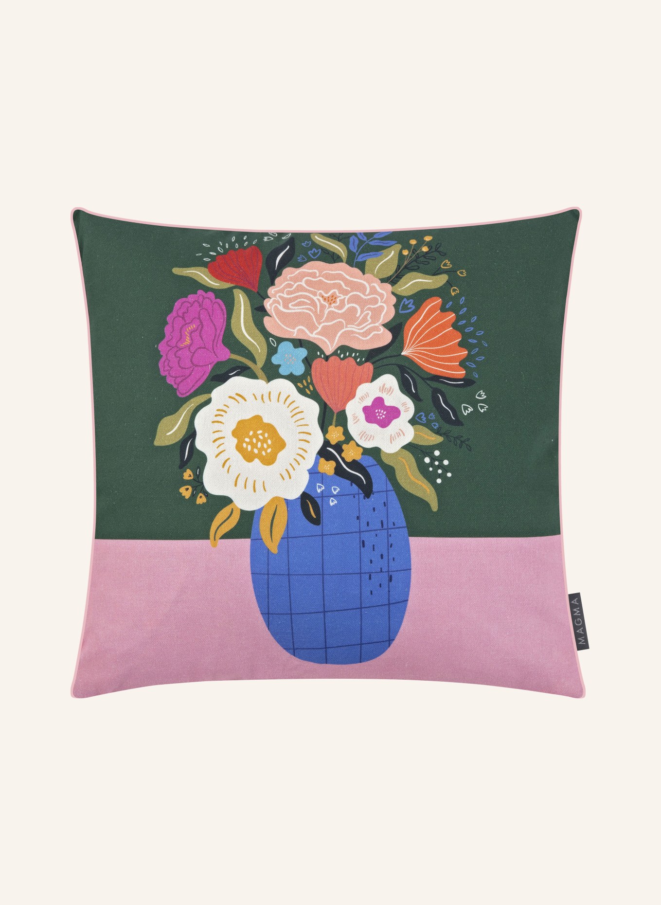 MAGMA Decorative cushion cover GIRASOLE, Color: PINK/ GREEN/ BLUE (Image 1)