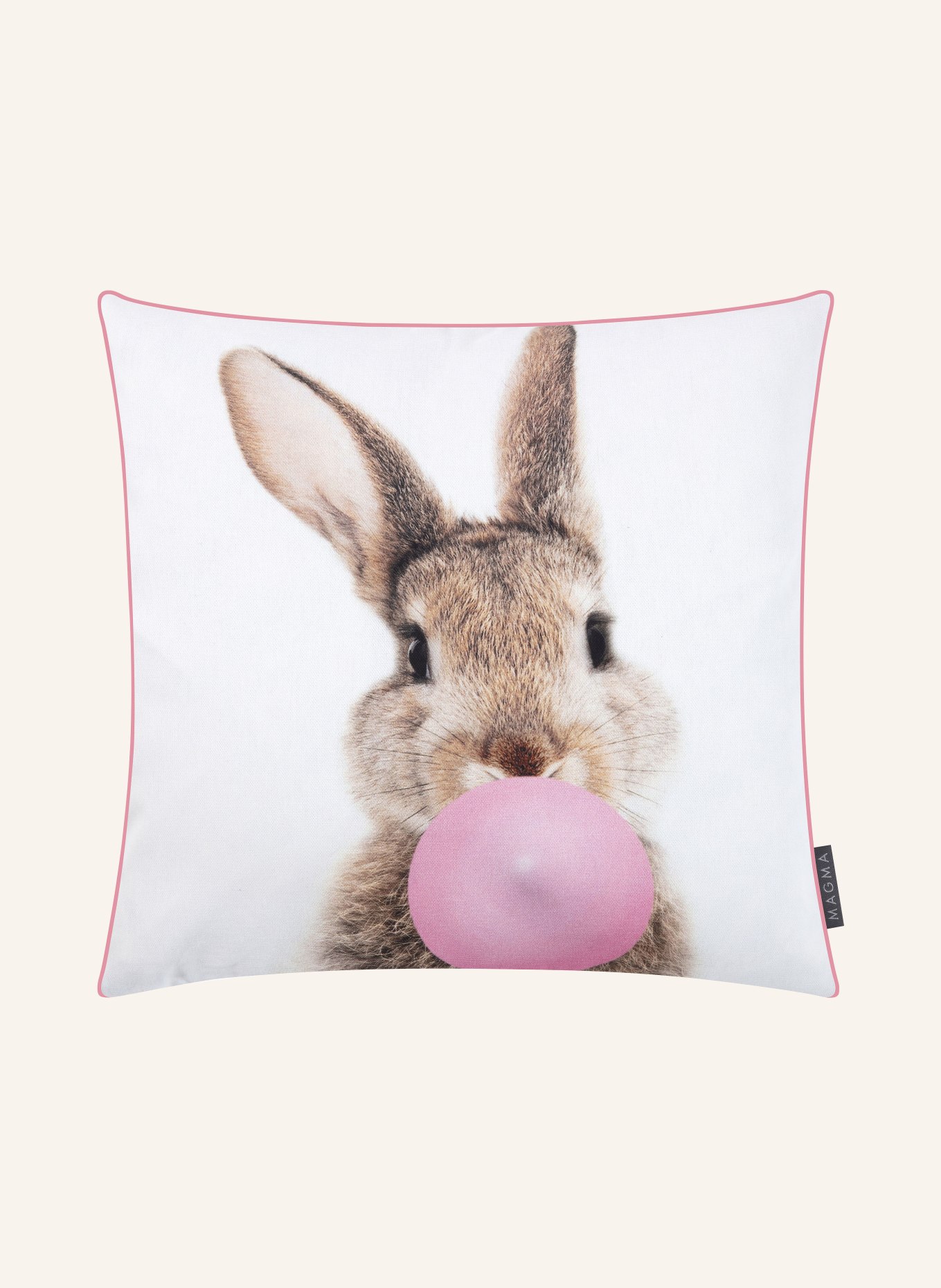MAGMA Decorative cushion cover RABBIT, Color: WHITE/ PINK/ BEIGE (Image 1)