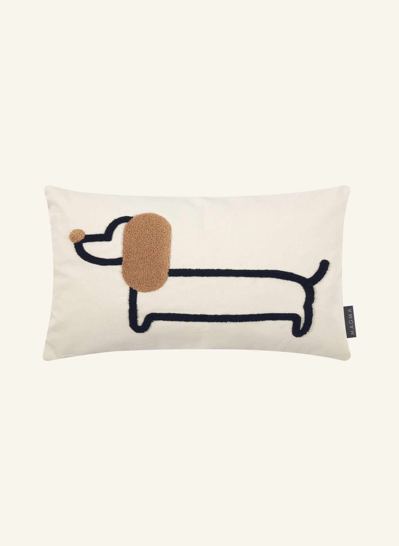 MAGMA Decorative cushion cover DUDE, Color: WHITE/ BLACK/ CAMEL (Image 1)